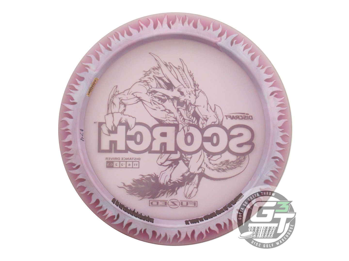 USED Discraft FuZed Flame Scorch 174g Lilac Gold Foil Distance Driver Golf Disc