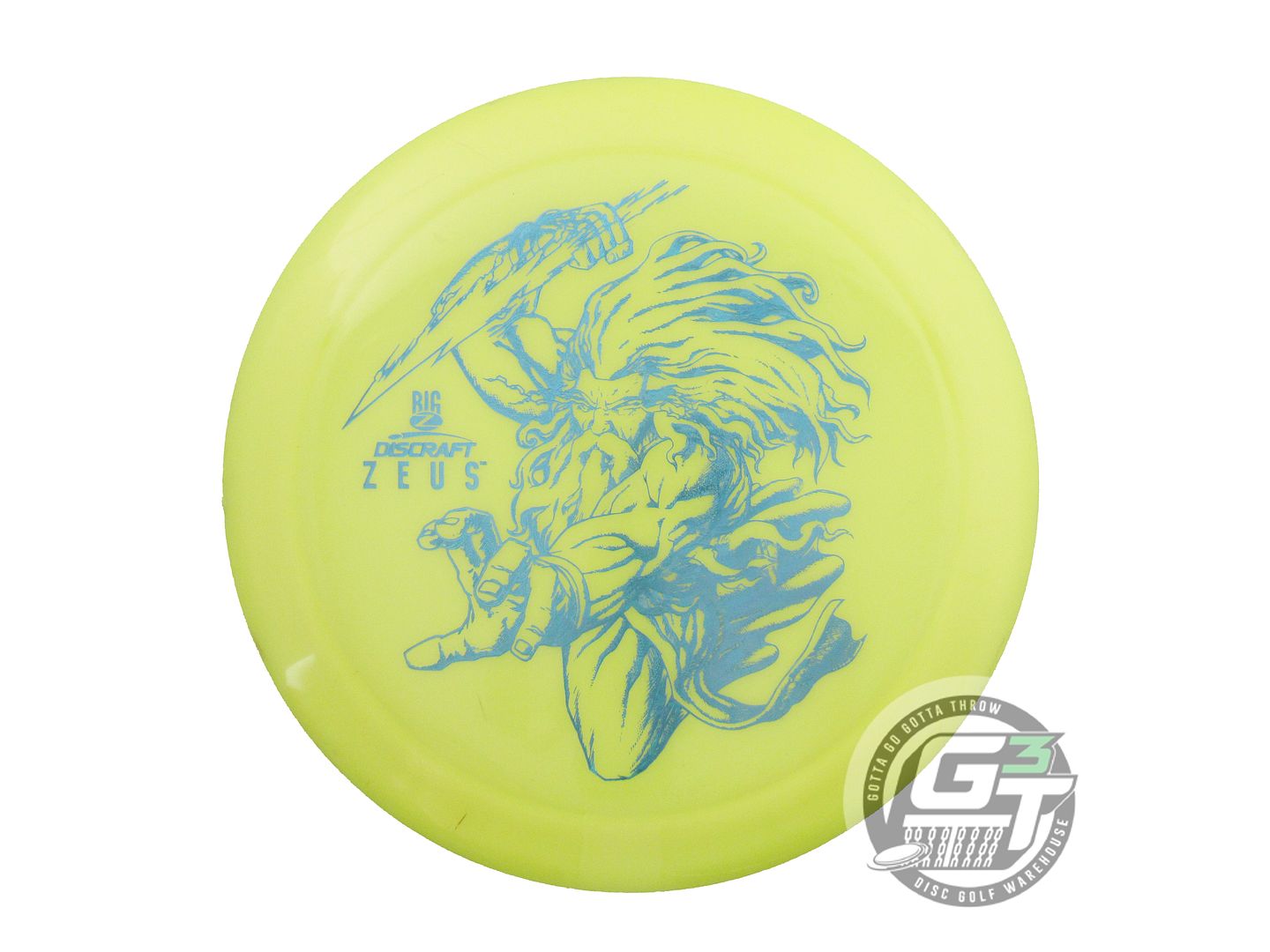USED Discraft Big Z Zeus 175g Yellow Blue Foil Distance Driver Golf Disc