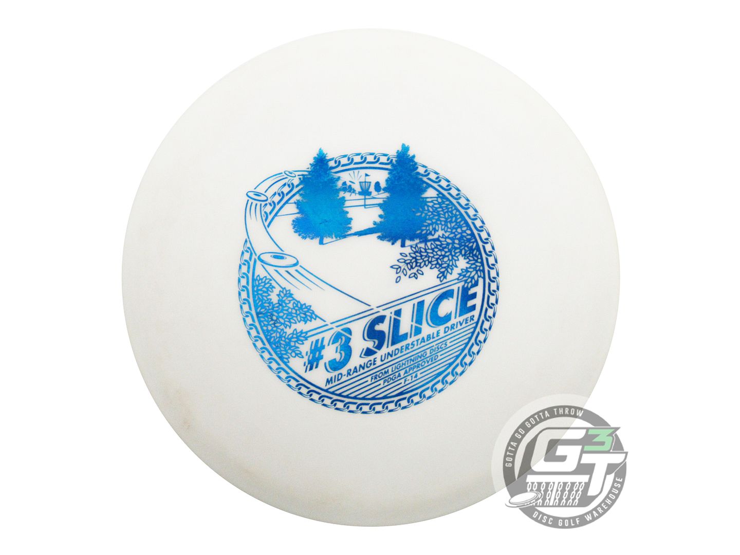 USED Lightning Standard Glow #3 Slice 173g White Blue Foil Midrange Golf Disc
