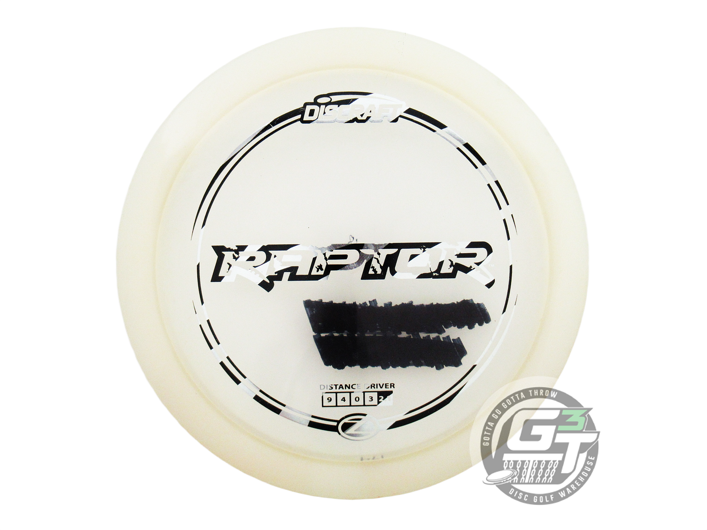 USED Discraft Z Raptor 174g Clear White Stamp Distance Driver Golf Disc