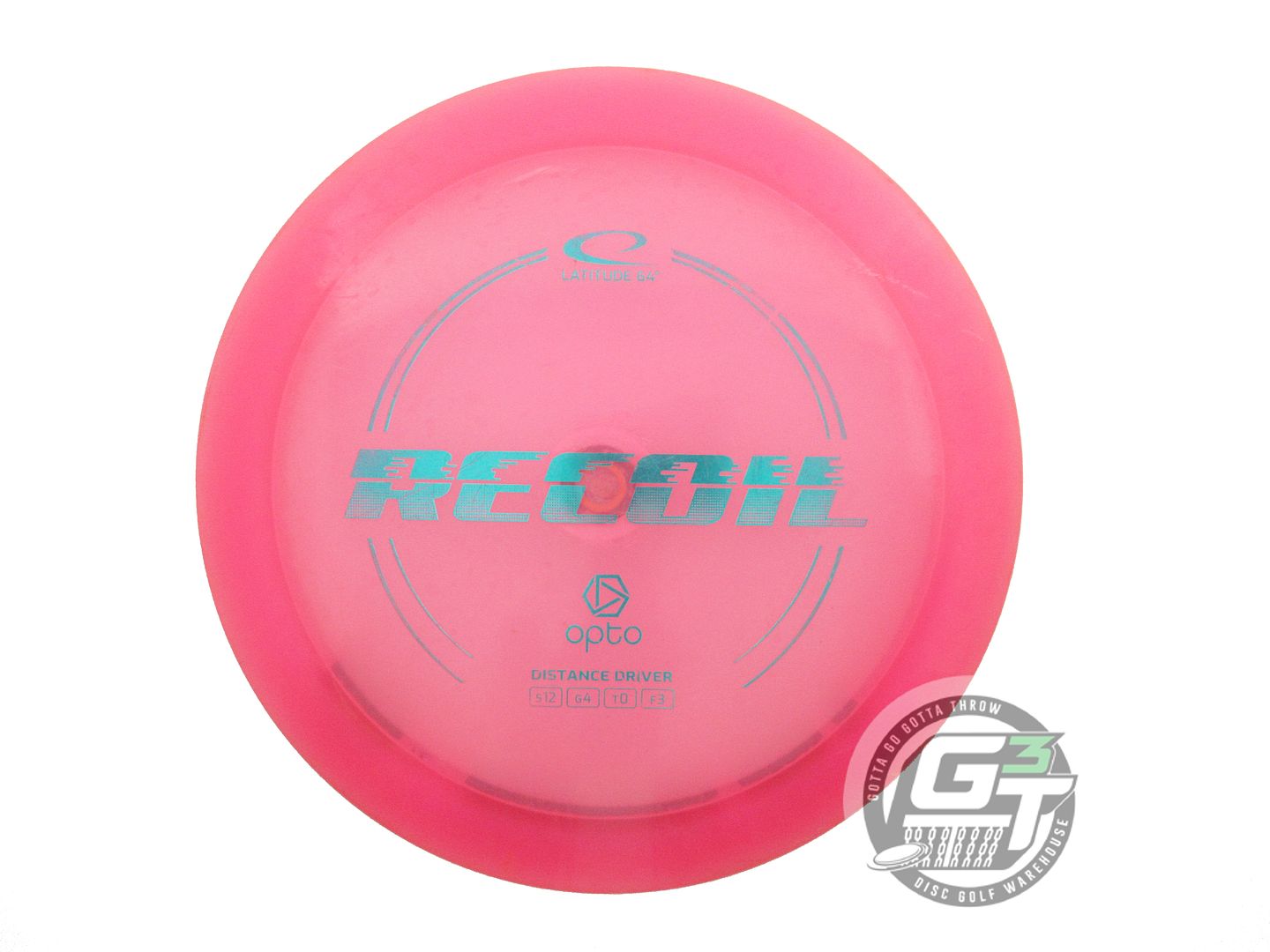 USED Latitude 64 Opto Recoil 174g Pink Teal Foil LIGHT ATTACHED Driver Golf Disc