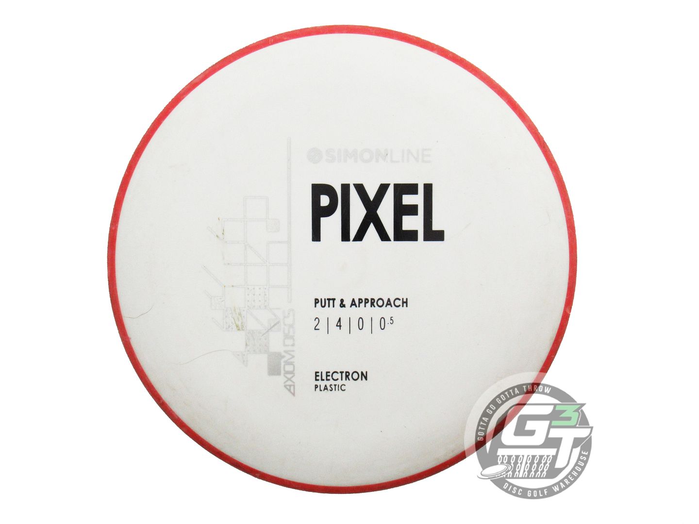 USED Axiom Discs Electron Pixel 175g White Red Rim Putter Golf Disc
