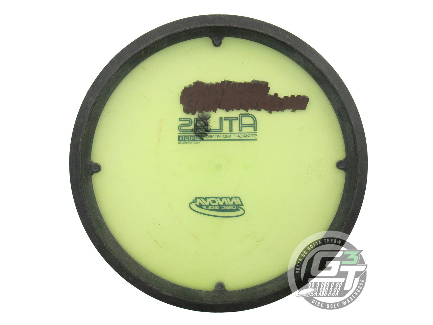 USED Innova Champion Atlas 179g Yellow Black Stamp Black Rim Midrange Golf Disc