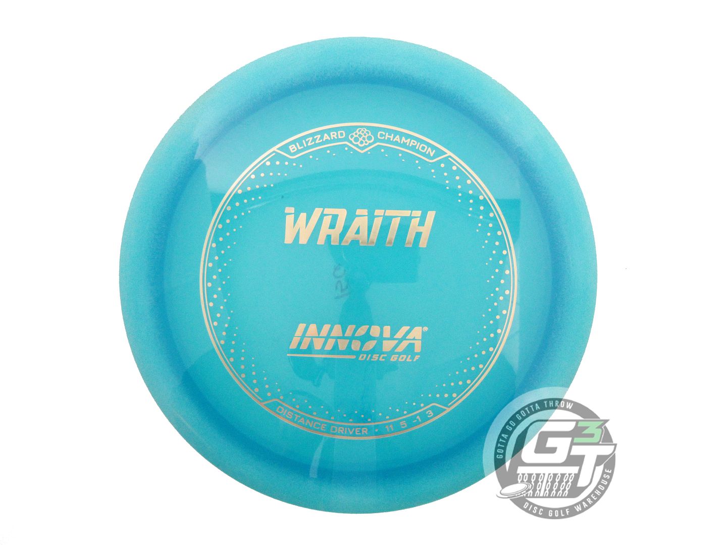 USED Innova Blizzard Wraith 156g Teal Gold Holo Foil Distance Driver Golf Disc