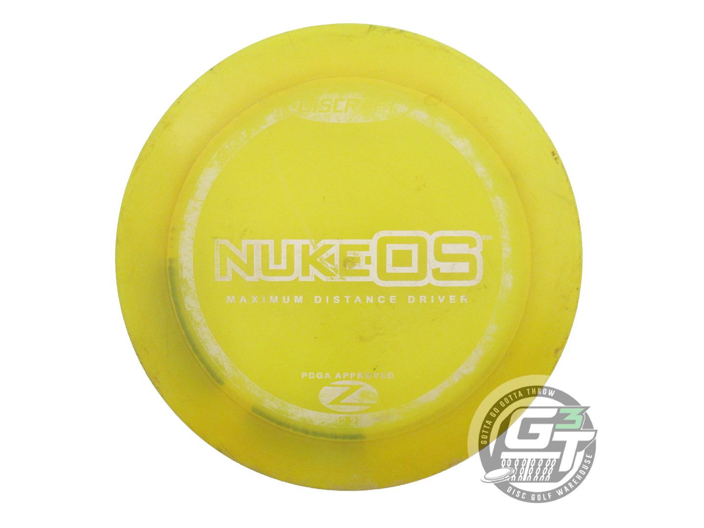 USED Discraft Z Nuke OS 175g Yellow White Stamp Distance Driver Golf Disc