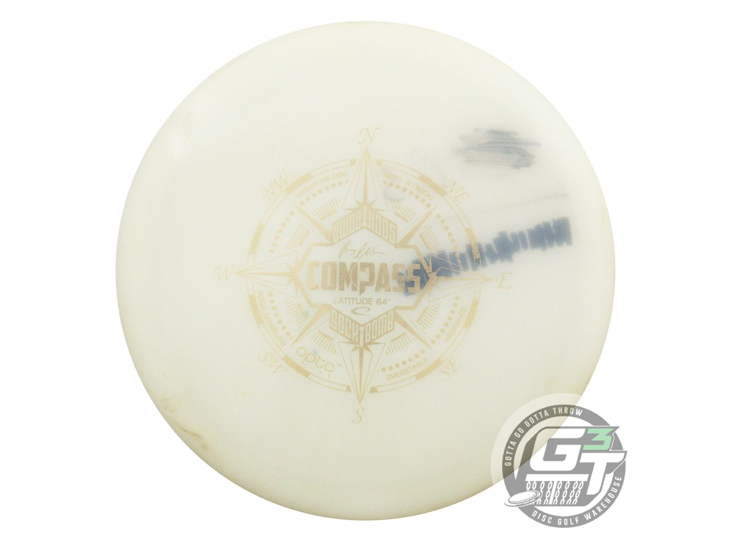 USED Latitude 64 [WYSOCKI] Opto Compass 176g White Gold Foil Midrange Golf Disc