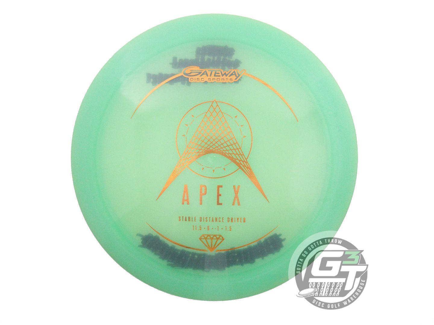 USED TEAM Gateway Diamond Apex 178g Green Copper Foil Distance Driver Golf Disc