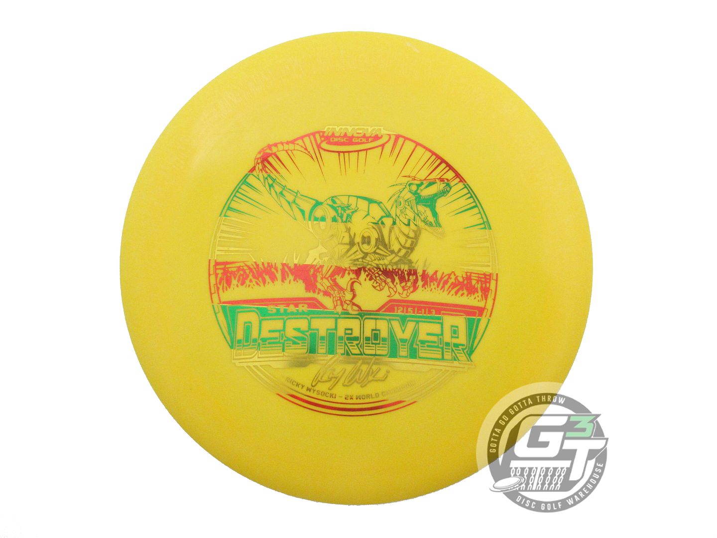 USED Innova [WYSOCKI] Star Destroyer 167g Yellow Rasta Foil Driver Golf Disc