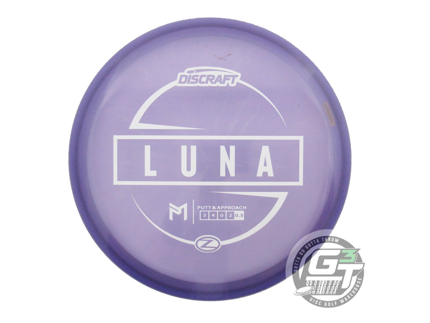 USED Discraft [McBETH] Z Luna 174g Purple White Stamp Putter Golf Disc