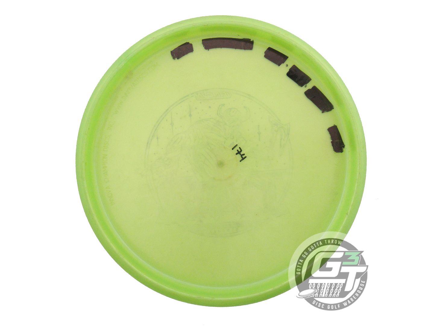 USED Innova Luster Champion Invader 174g Lime Wiped Stamp Putter Golf Disc