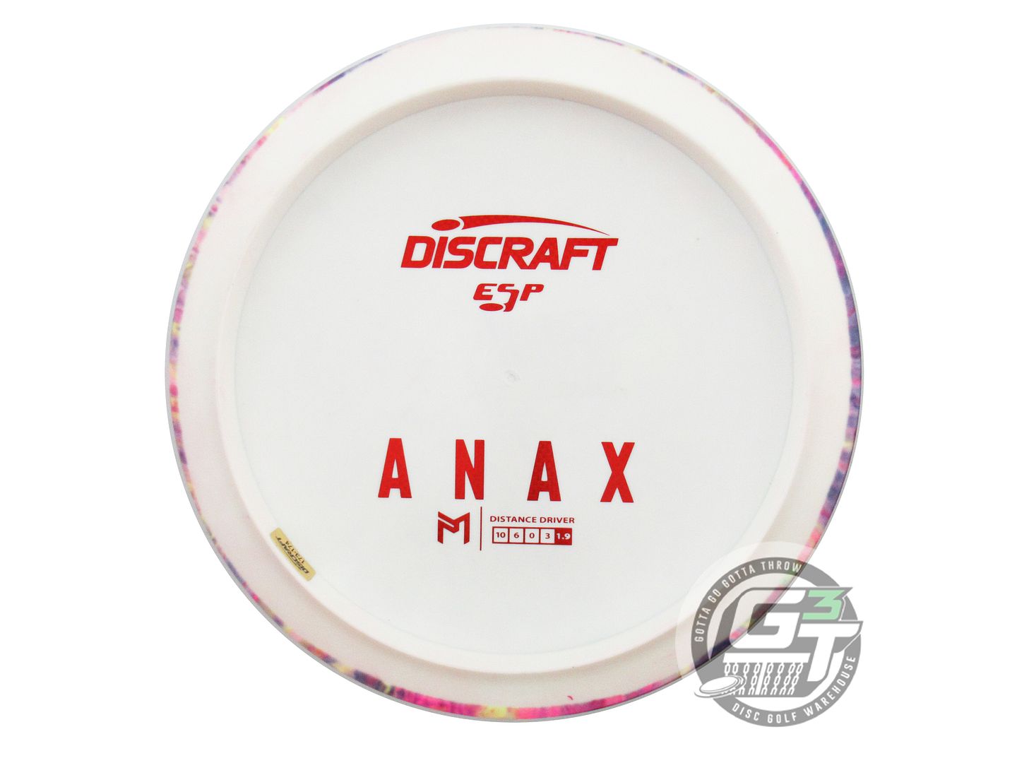 USED Discraft [McBETH] Backstamp ESP Anax 173g White HOME DYED Driver Golf Disc