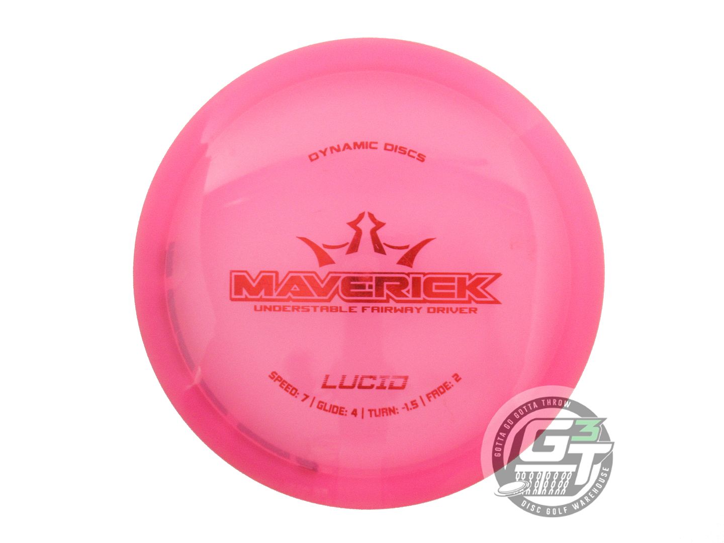 USED Dynamic Discs Lucid Maverick 176g Pink Red Foil Distance Driver Golf Disc