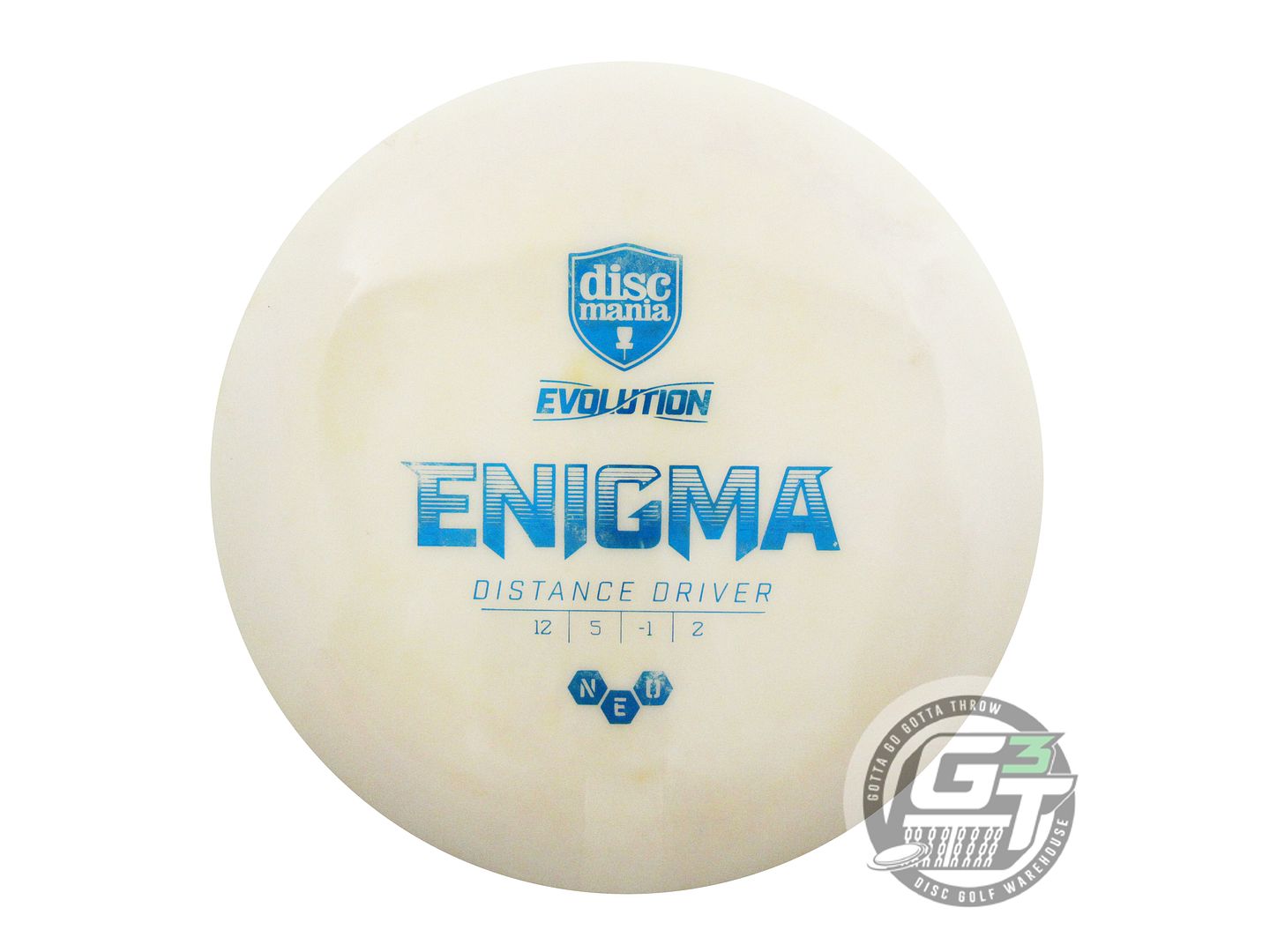 USED DiscMania Neo Enigma 175g Tan Blue Foil A Distance Driver Golf Disc