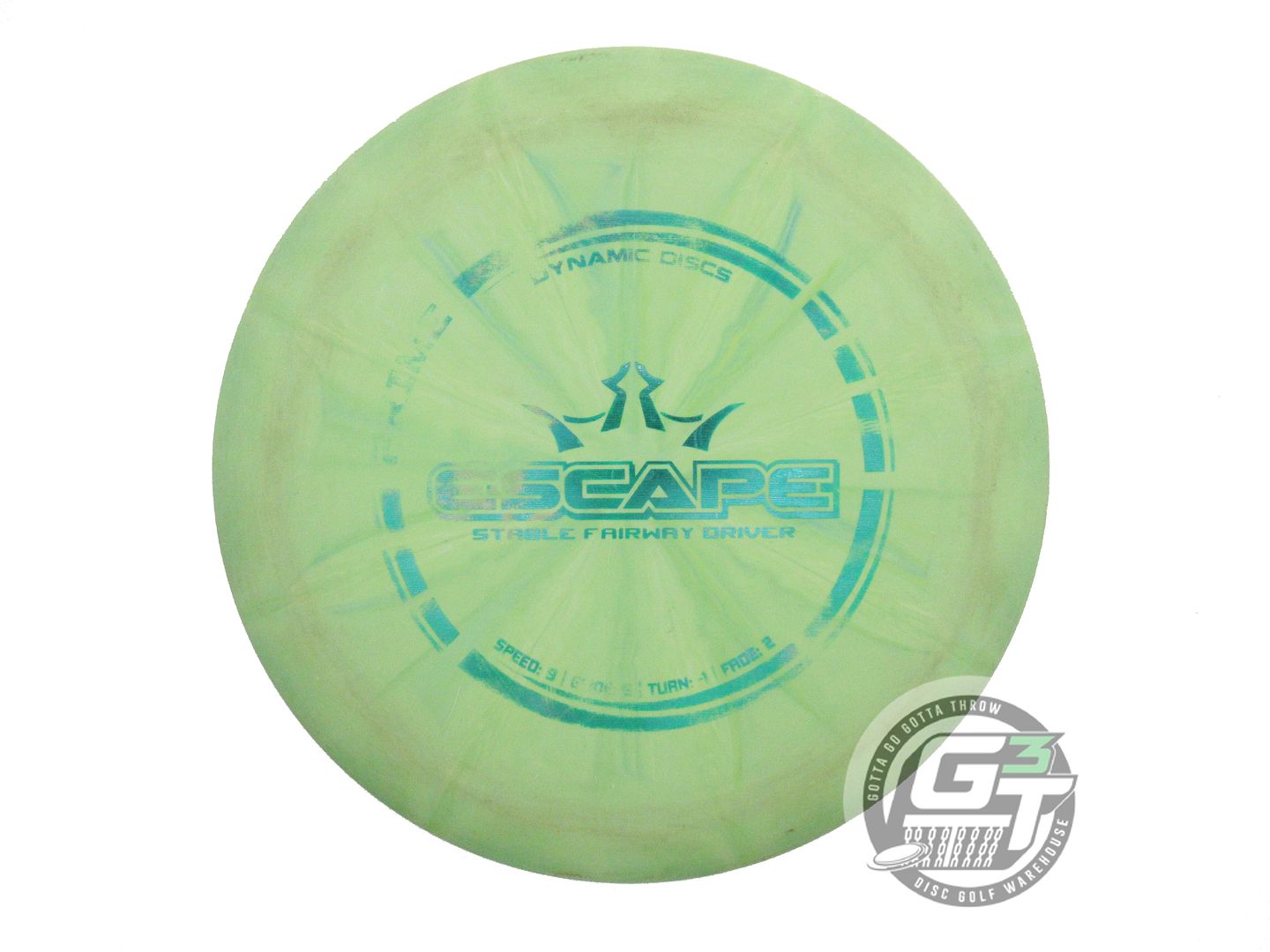 USED Dynamic Discs Prime Burst Escape 174g Lime Aqua Foil Fairway Driver Disc