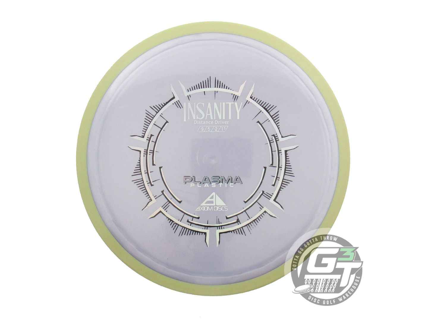 USED Axiom Discs Plasma Insanity 171g Lilac Lime Rim Distance Driver Golf Disc