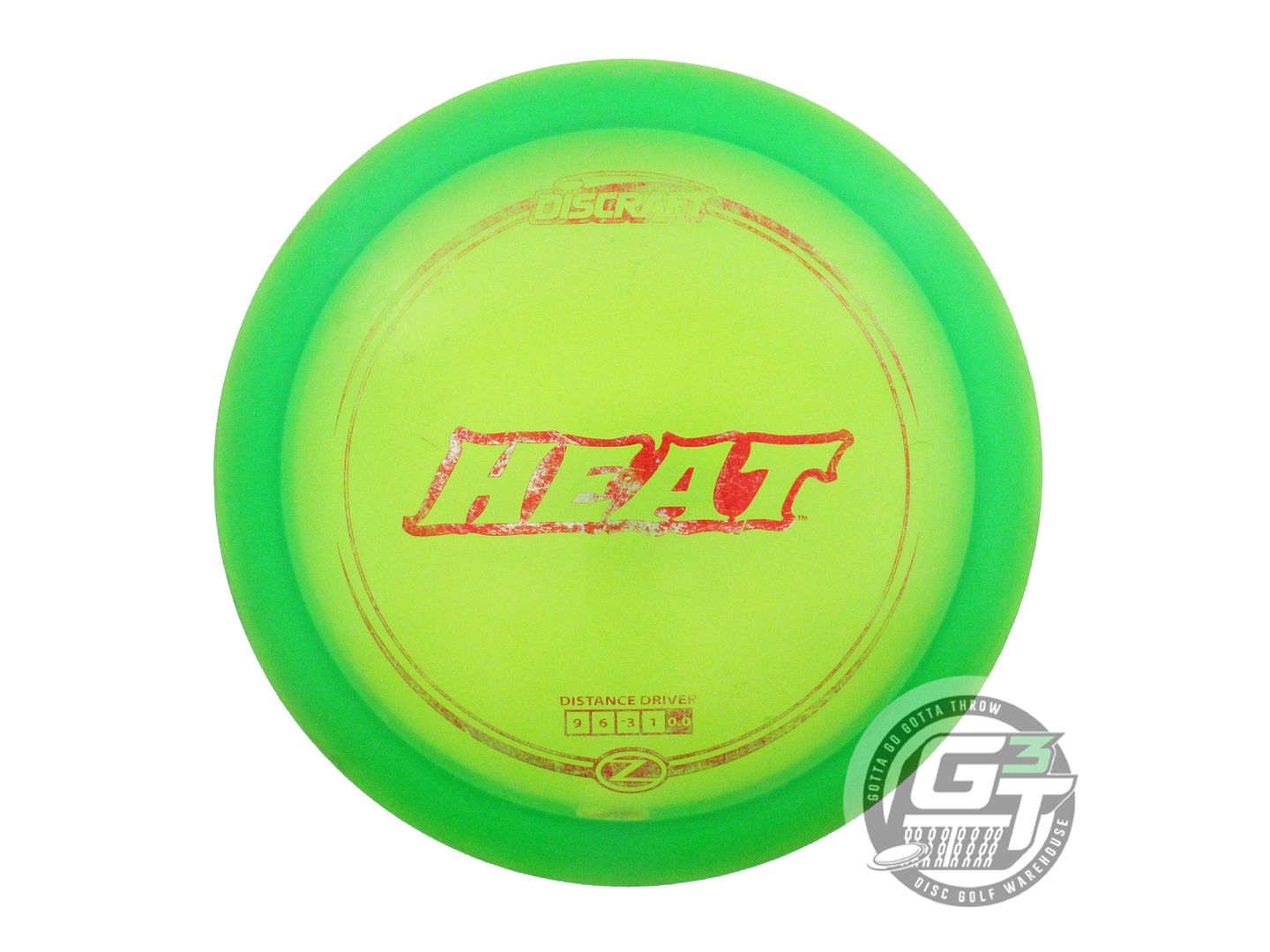 USED Discraft Z Heat 167g Green Red Shatter Foil Distance Driver Golf Disc