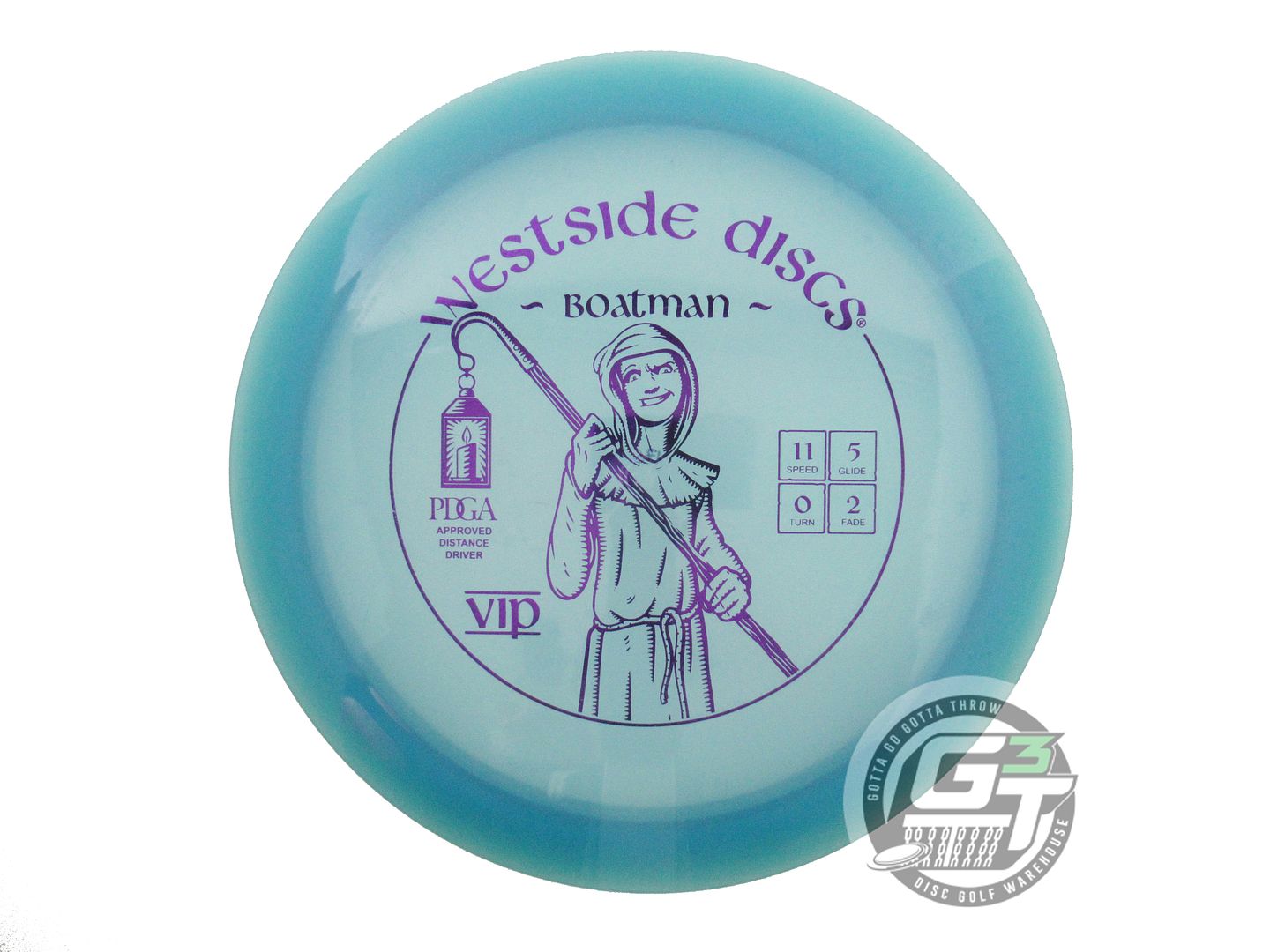 USED Westside Discs VIP Boatman 174g Blue Purple Foil Distance Driver Golf Disc