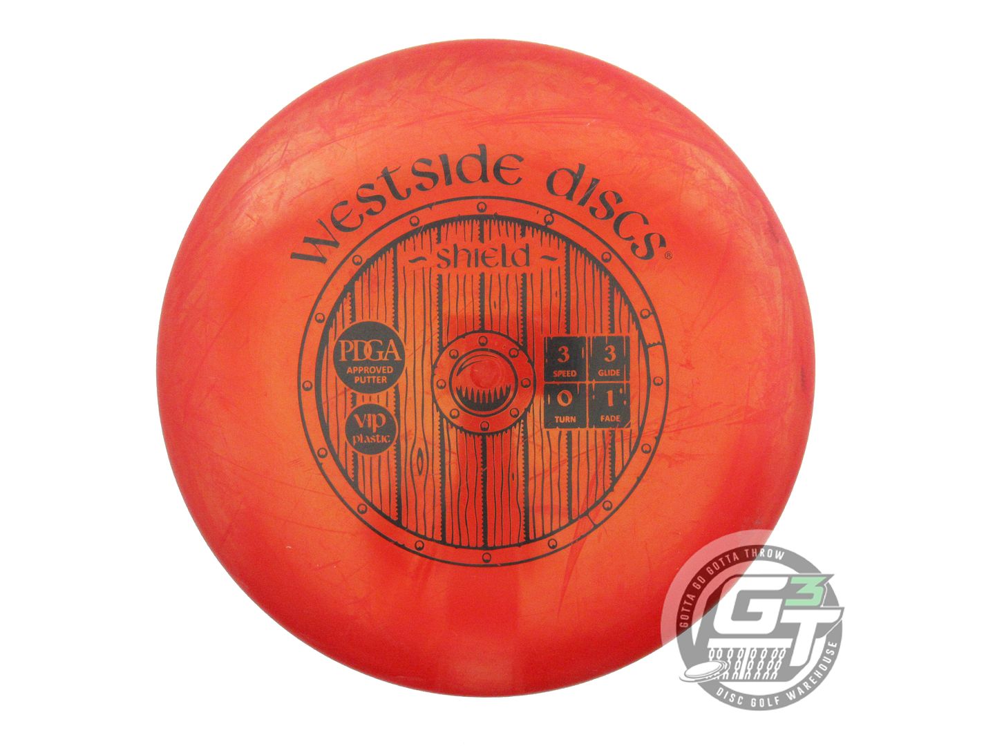 USED Westside Discs VIP Shield 175g Red Black Stamp Putter Golf Disc