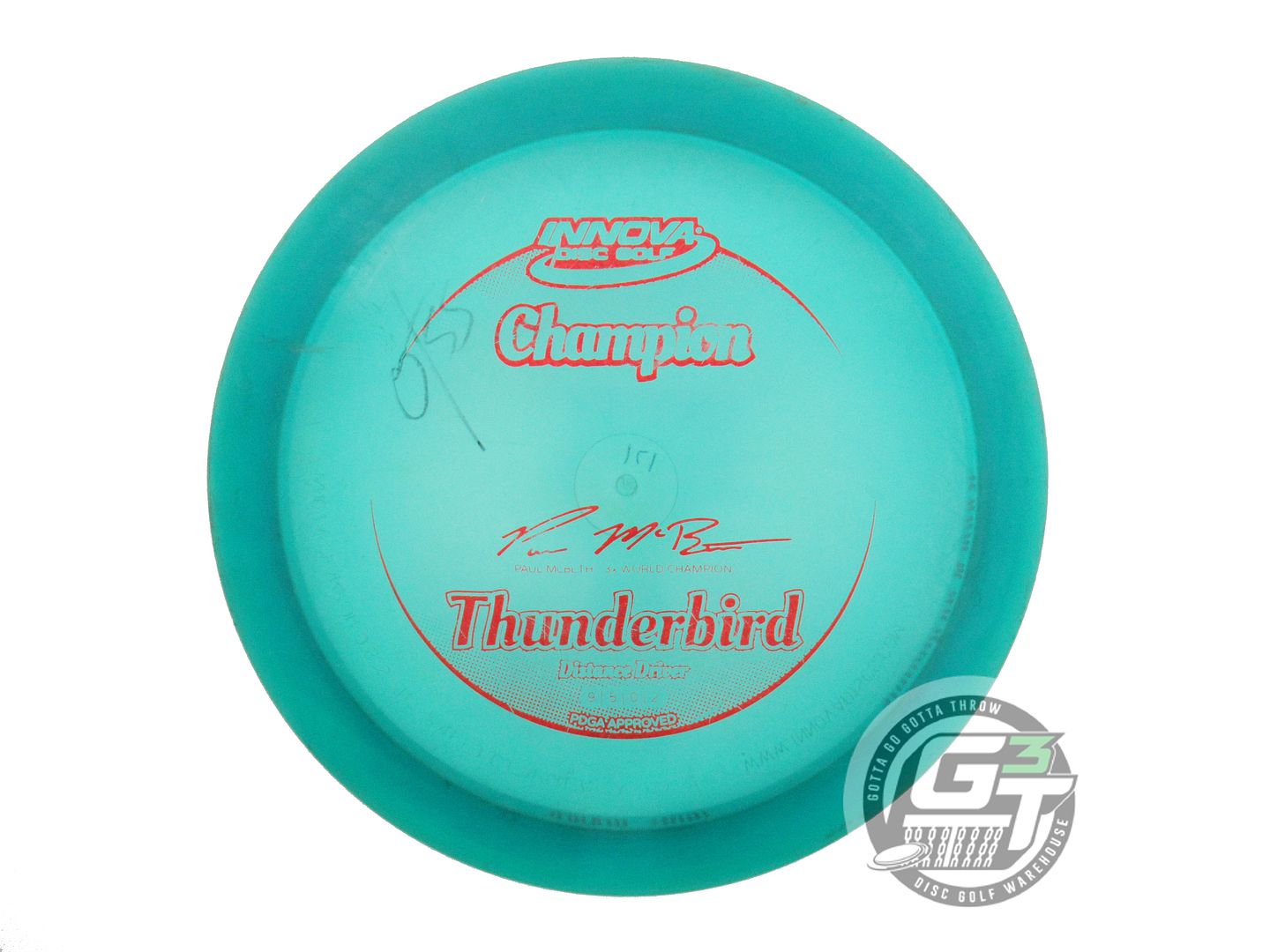 USED Innova [McBETH 3X] Champion Thunderbird 171g Teal Red Shatter Driver Disc
