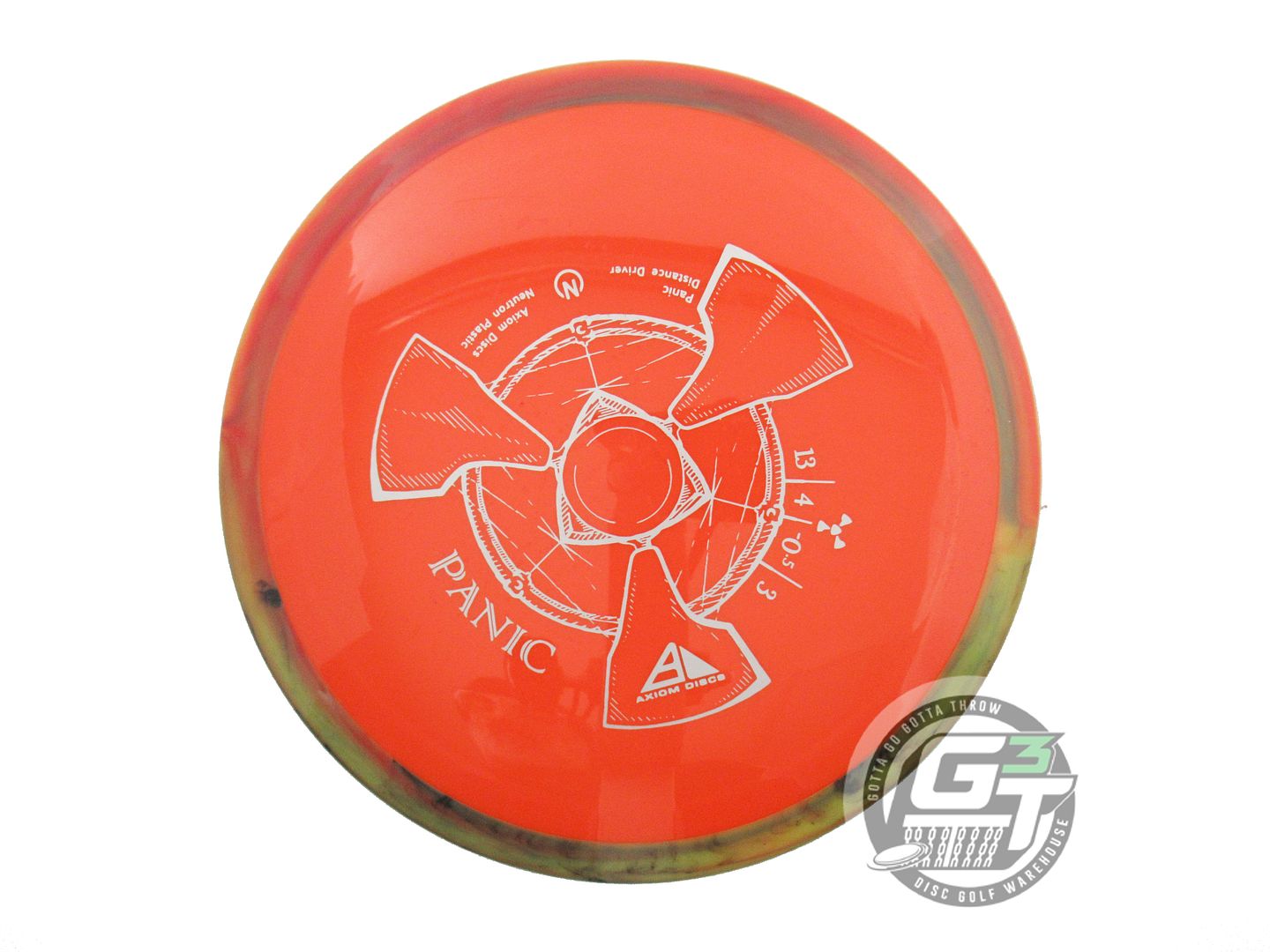 USED Axiom Discs Neutron Panic 169g Orange Swirl Rim Distance Driver Golf Disc