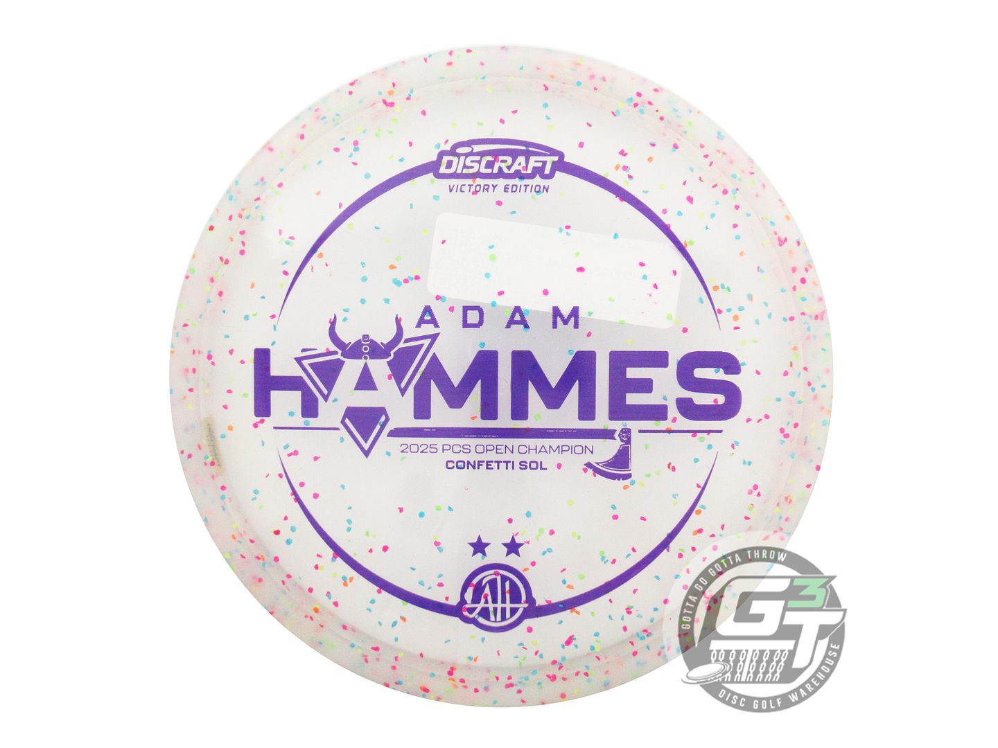 Discraft Limited Edition Victory Edition 2025 PCS Open Champion Adam Hammes Confetti Elite Z Sol Midrange Golf Disc (Individually Listed)