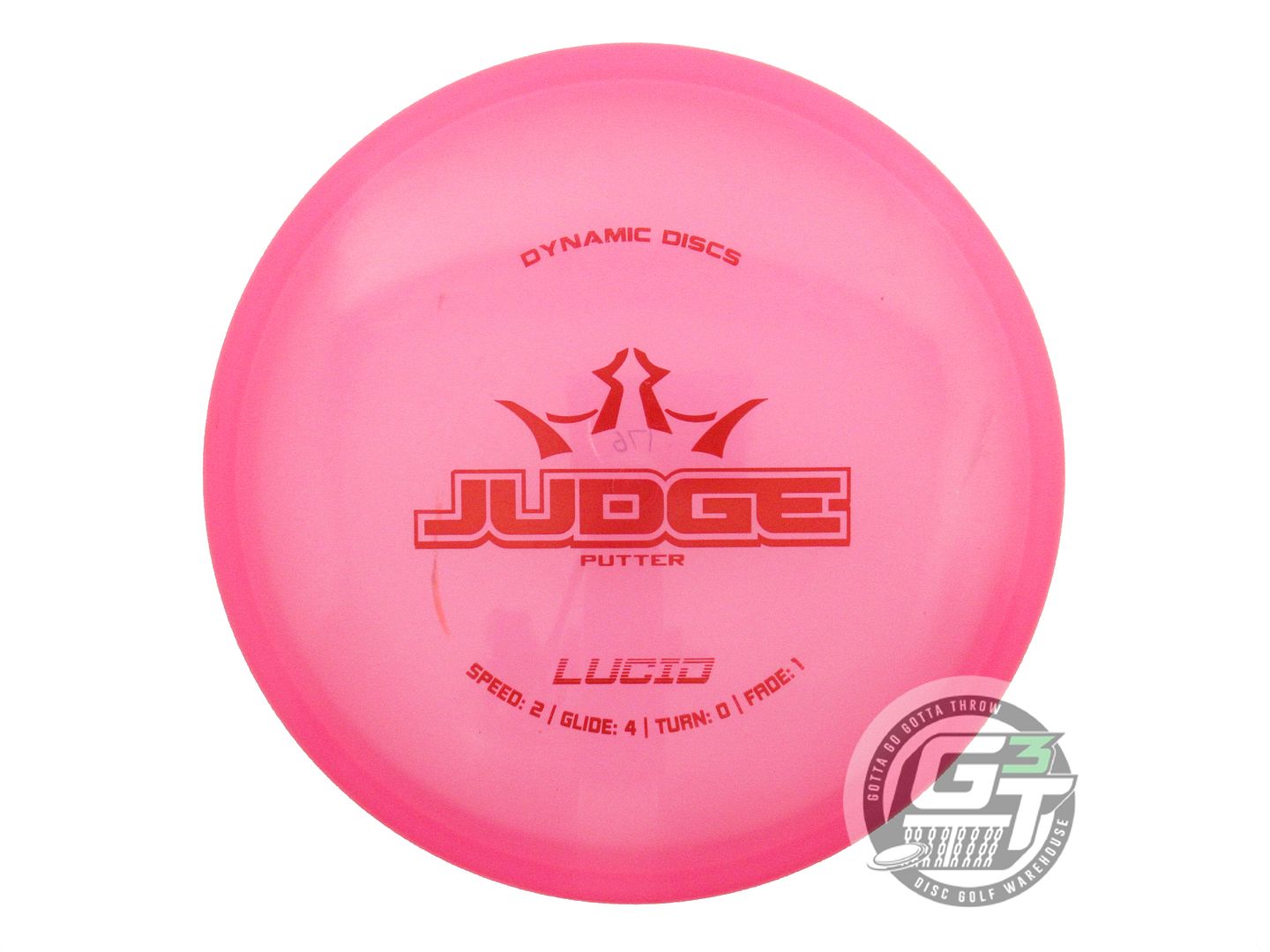 USED Dynamic Discs Lucid Judge 176g Pink Red Foil Putter Golf Disc