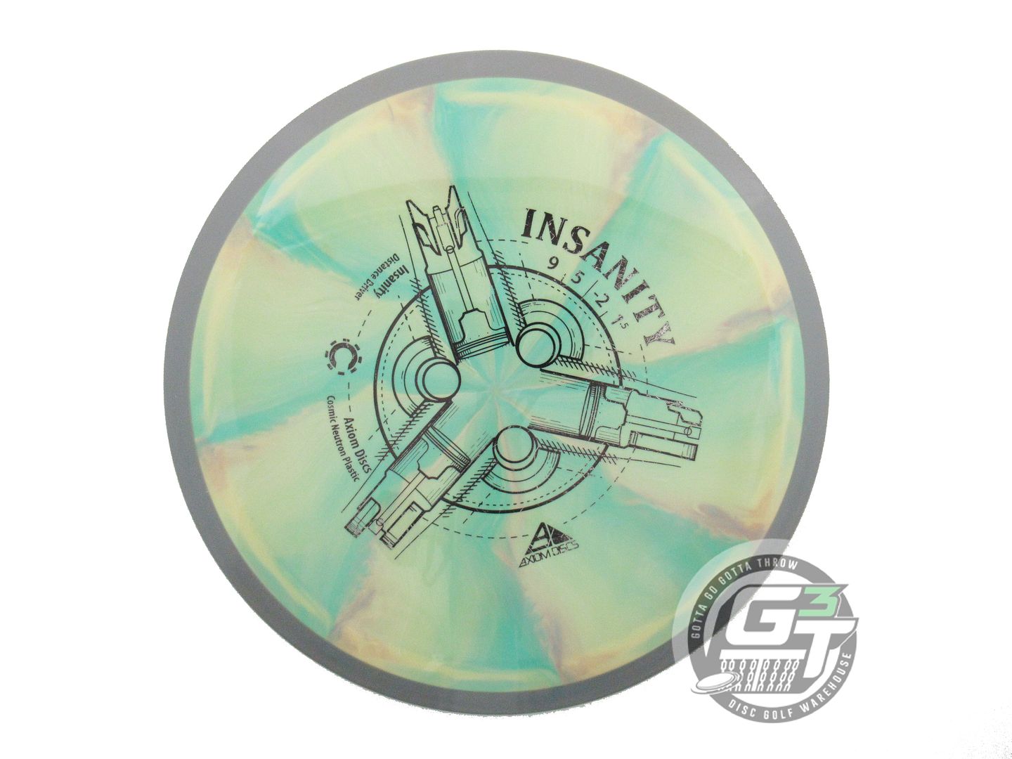 USED Axiom Discs Cosmic Neutron Insanity 165g Lime-Yellow Distance Driver Disc