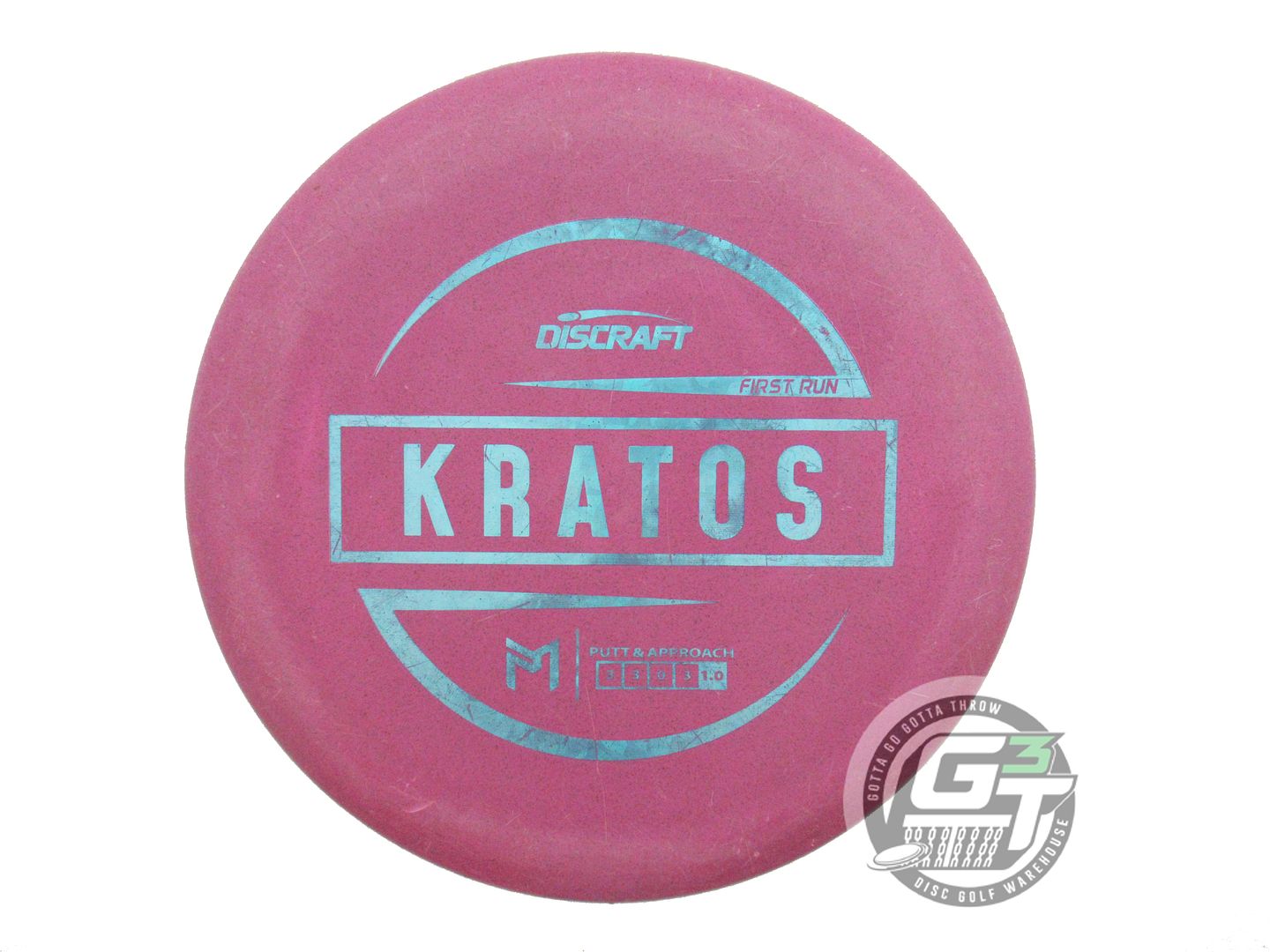 USED Discraft FIRST RUN Rubber Blend Kratos 175g Purple Teal Shatter Putter Disc