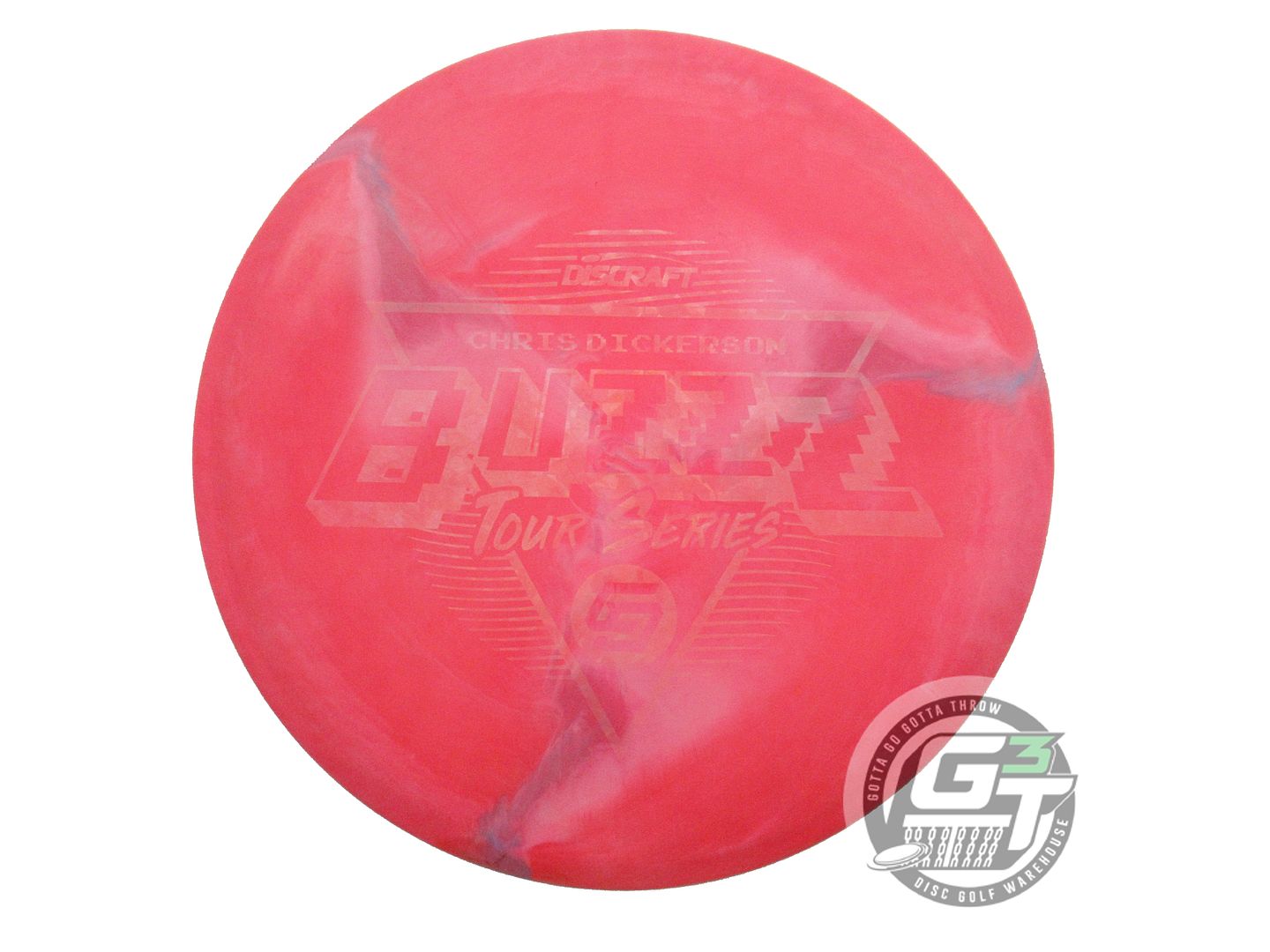 USED Discraft [DICKERSON] Swirl ESP Buzzz 180g Red-Pink Midrange Golf Disc