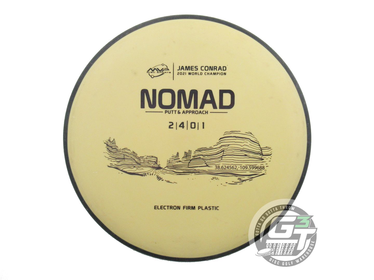USED MVP Disc Sports [CONRAD] Electron Firm Nomad 175g Yellow Putter Golf Disc