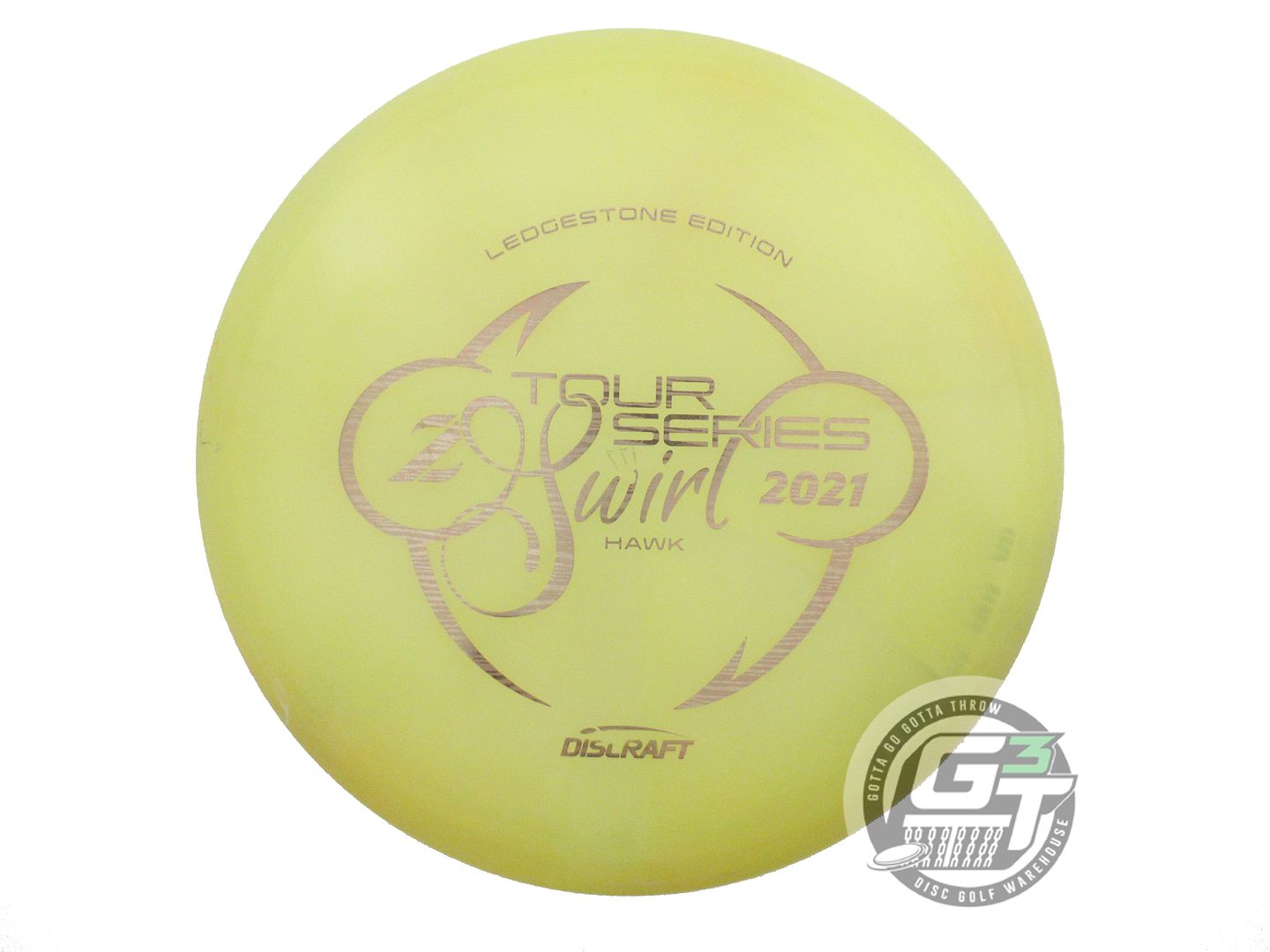 USED Discraft [LEDGESTONE] Z Swirl Hawk 177g Yellow Wood Grain Midrange Disc