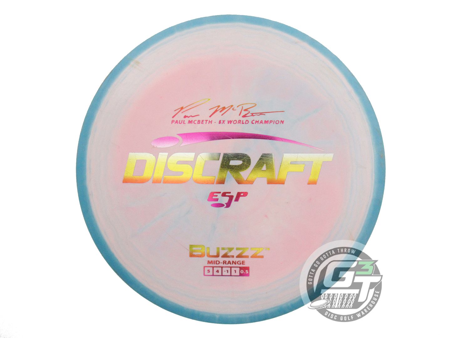 USED Discraft [McBETH] ESP Buzzz 176g Blue-Pink Sunset Foil Midrange Golf Disc