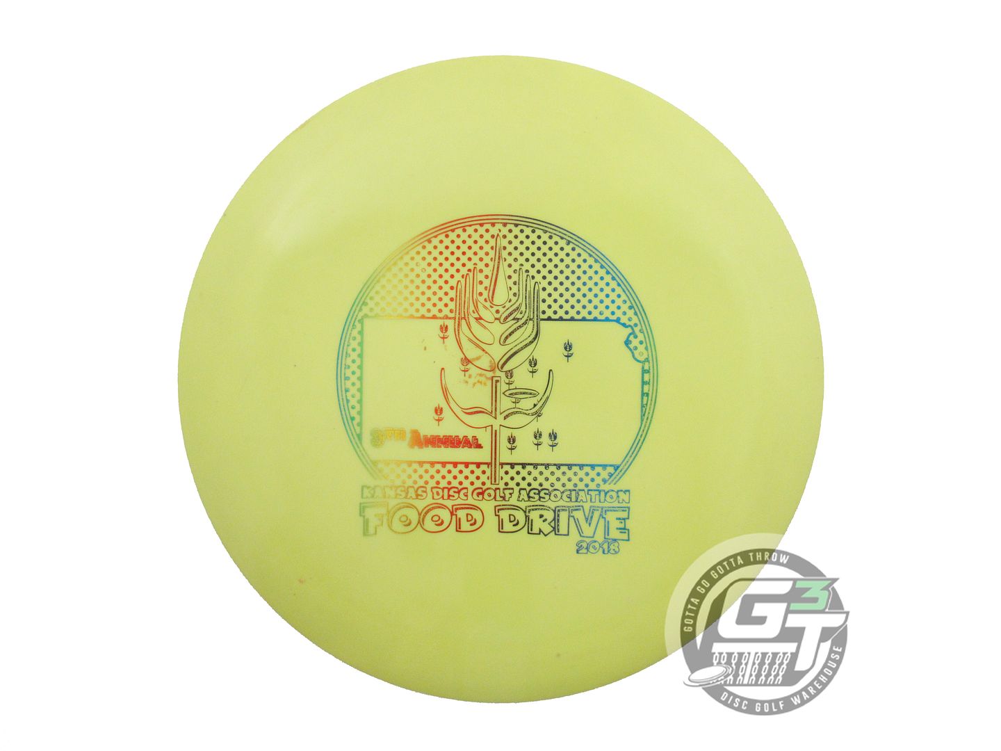 USED Dynamic Discs Fuzion Trespass 174g Yellow Rainbow Foil Distance Driver Disc