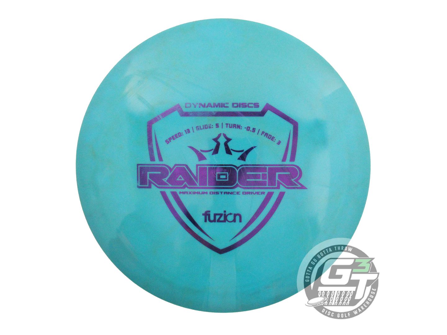 USED Dynamic Discs Fuzion Raider 176g Teal Purple Foil Distance Driver Golf Disc