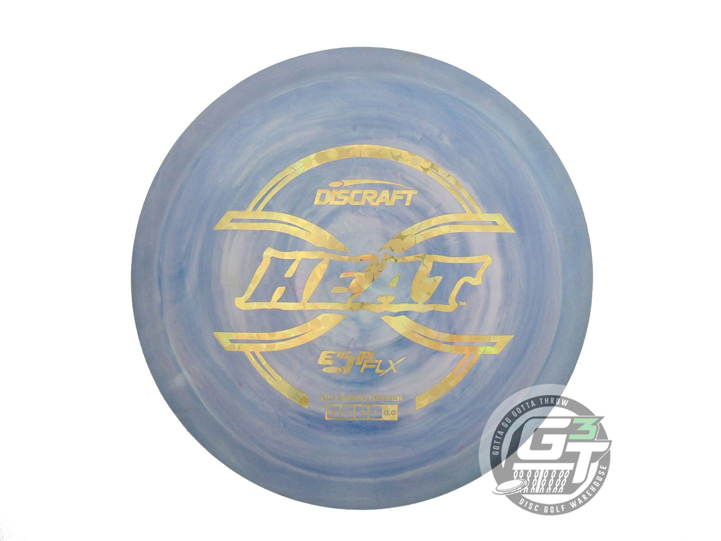 USED Discraft ESP FLX Heat 175g Blue Gold Flower Foil Distance Driver Golf Disc