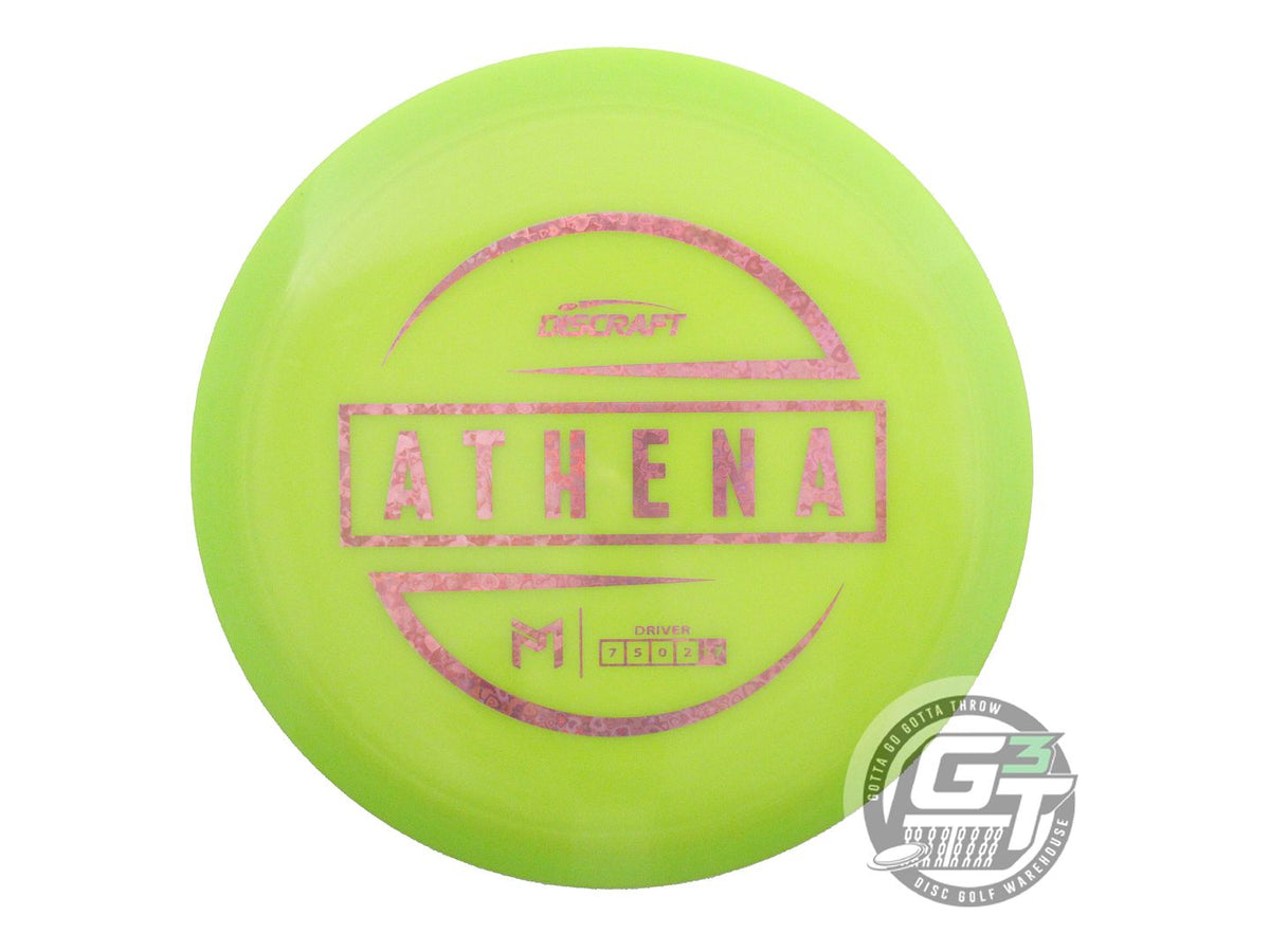 USED Discraft [McBETH] ESP Athena 174g Lime Pink Heart Foil Driver Golf Disc