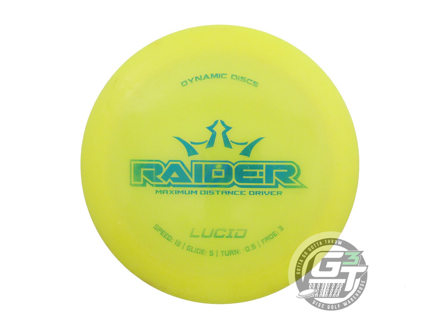 USED Dynamic Discs Lucid Raider 171g Yellow Blue Foil Distance Driver Golf Disc