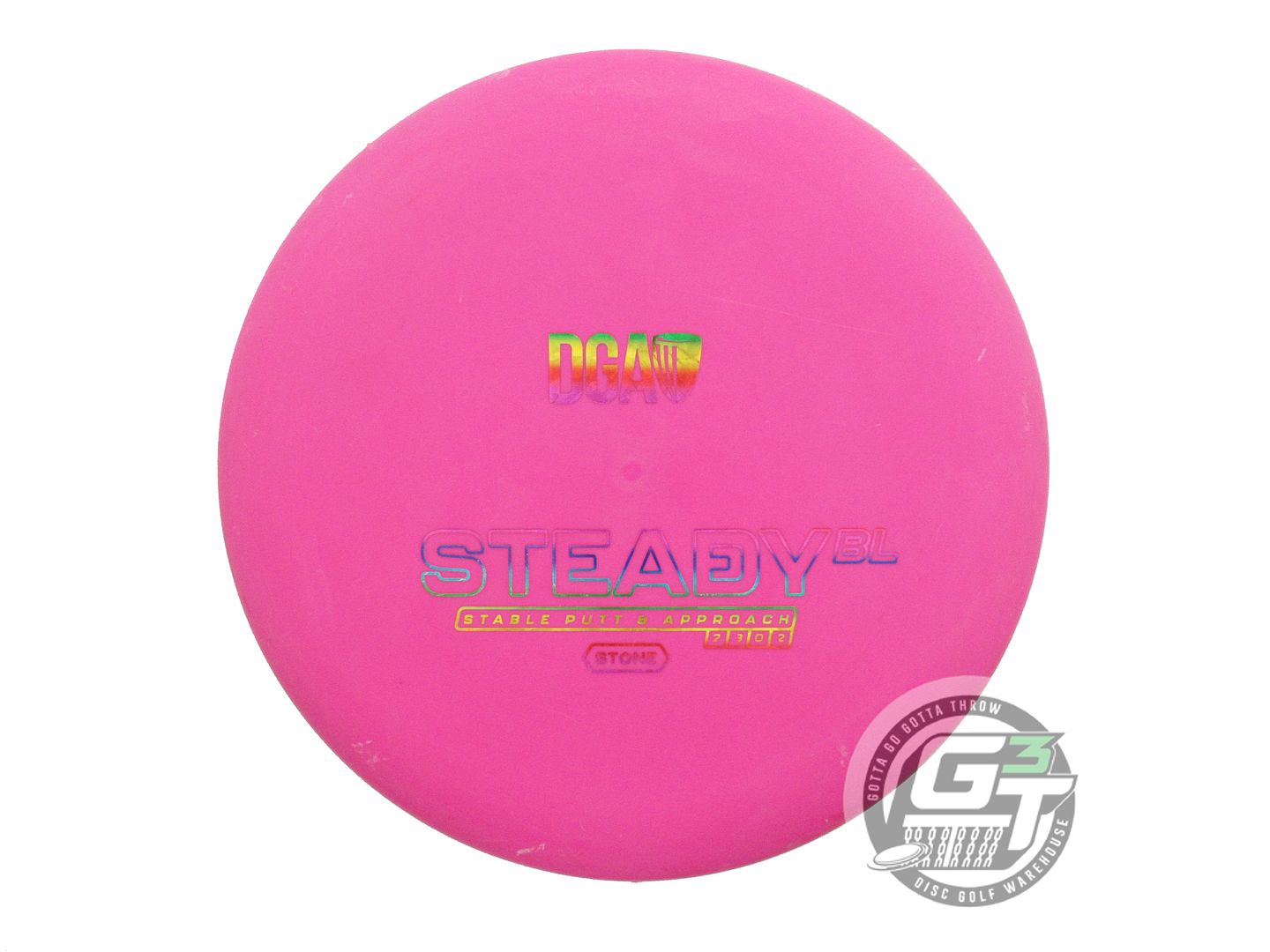 USED DGA Stone Line Steady BL 171g Pink Rainbow Shatter Foil Putter Golf Disc