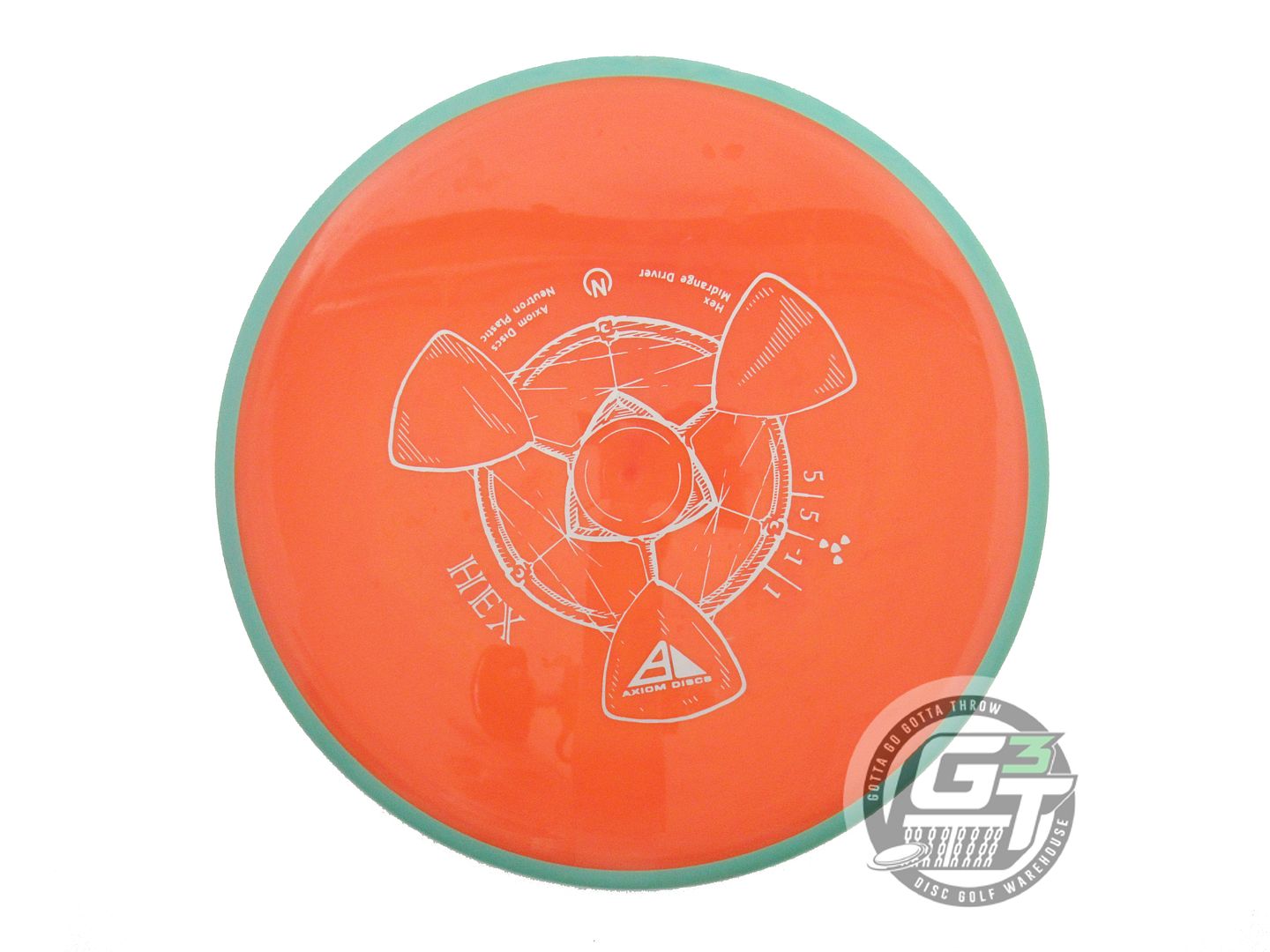 USED Axiom Discs Neutron Hex 177g Orange Seafoam Rim Midrange Golf Disc