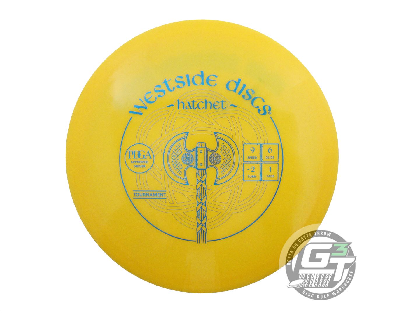USED Westside Discs Tournament Hatchet 176g Marigold Blue Foil Driver Golf Disc