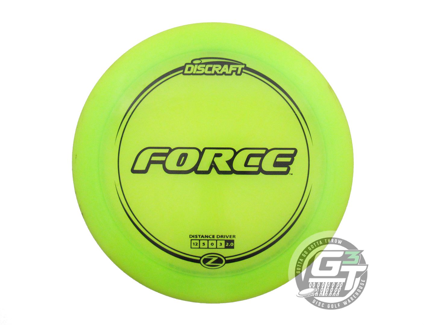 USED Discraft Z Force 174g Lime Black Stamp Distance Driver Golf Disc