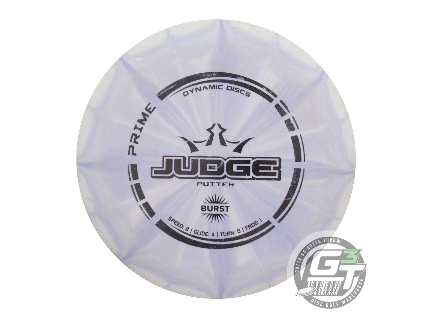 USED Dynamic Discs Prime Burst Judge 174g Lilac Black Stamp Putter Golf Disc