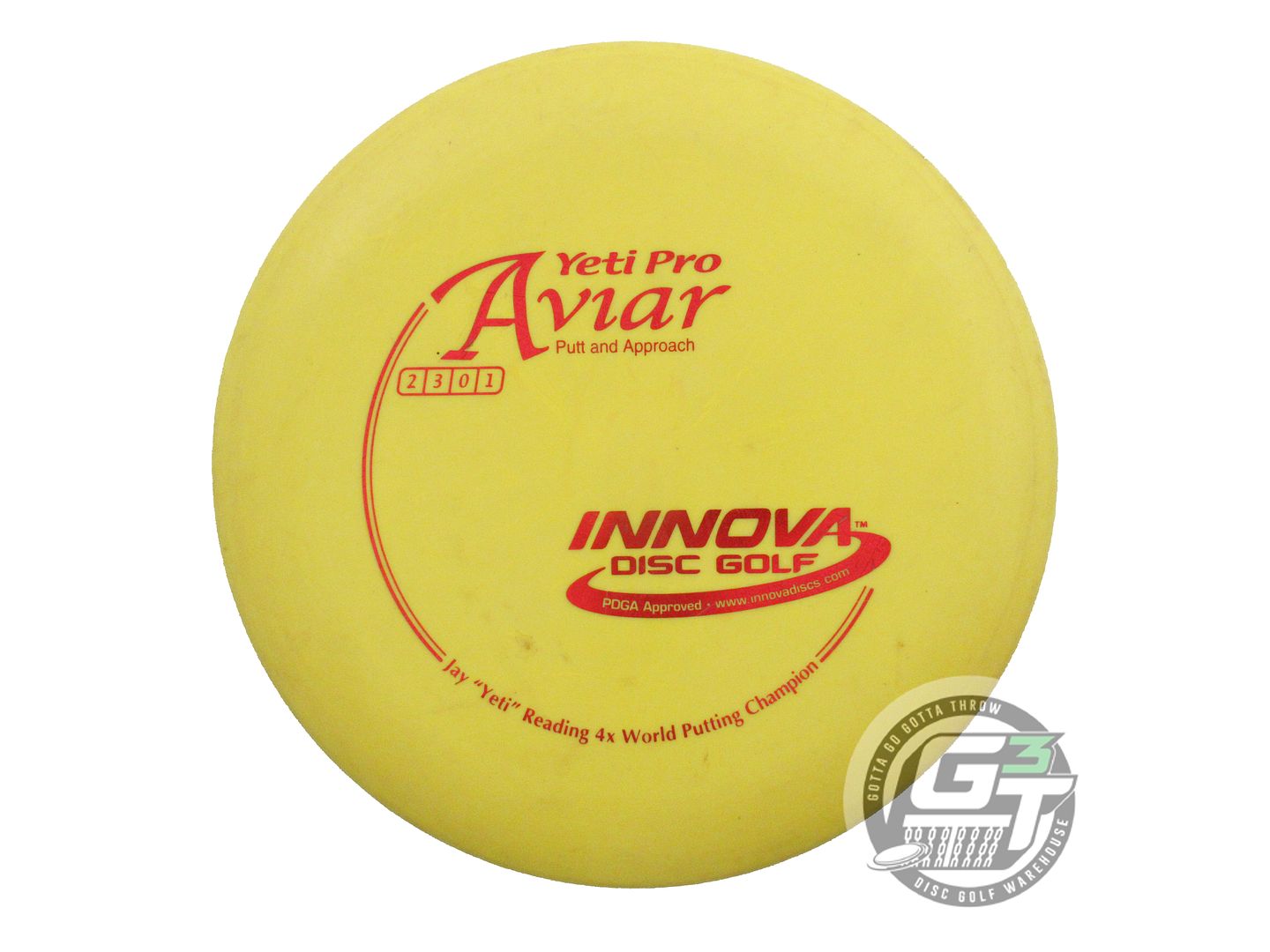 USED Innova Yeti Pro Aviar 158g Yellow Red Foil Putter Golf Disc
