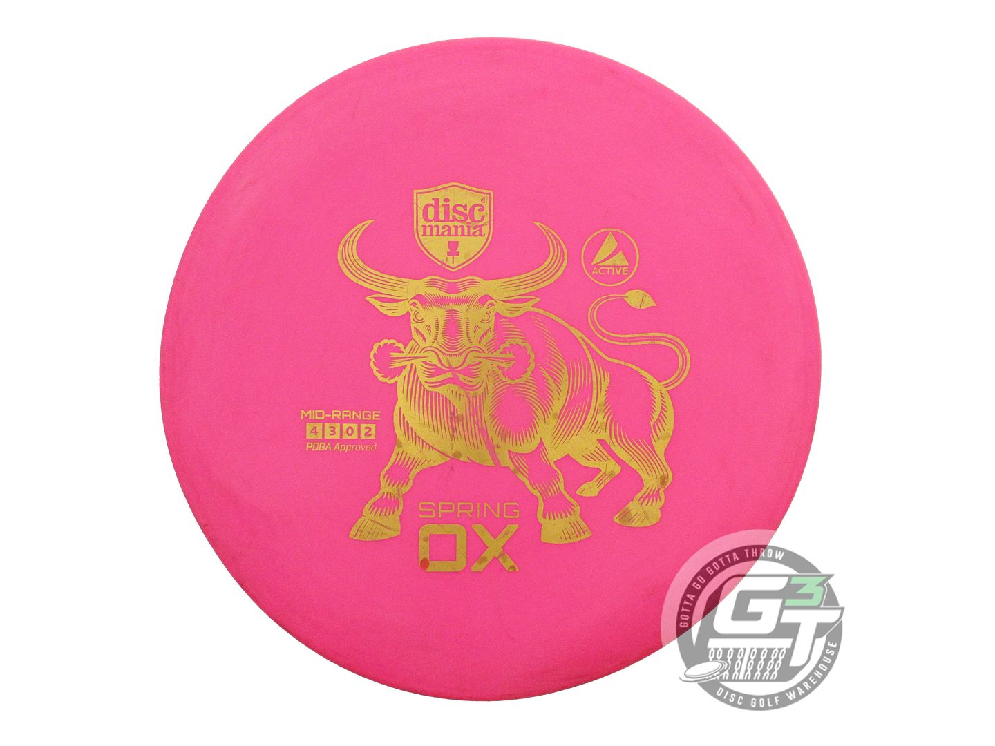 USED DiscMania Active Base Spring Ox 165g Pink Gold Foil Midrange Golf Disc