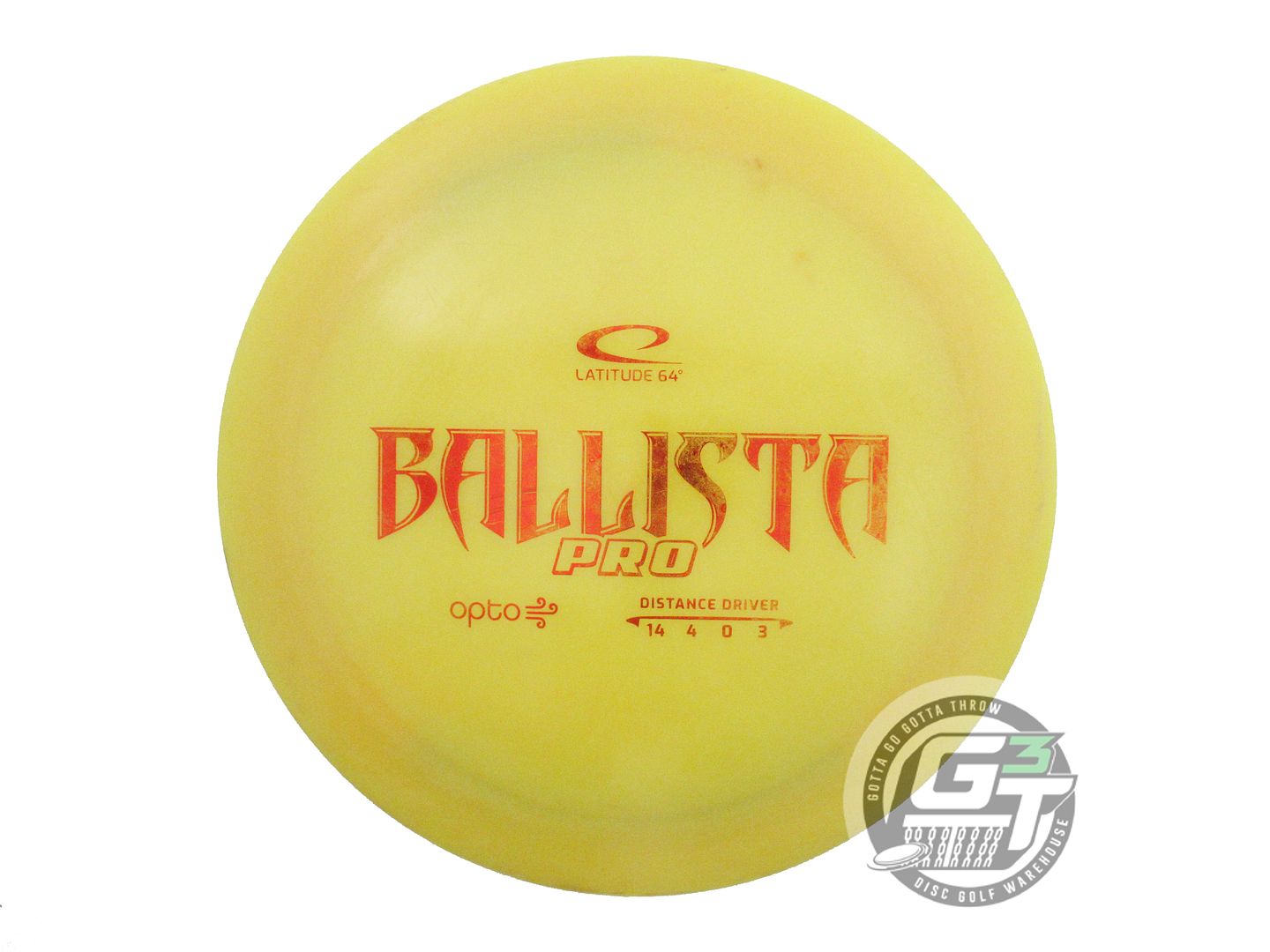 USED Latitude 64 Opto AIR Ballista Pro 158g Yellow Red Foil Distance Driver Disc