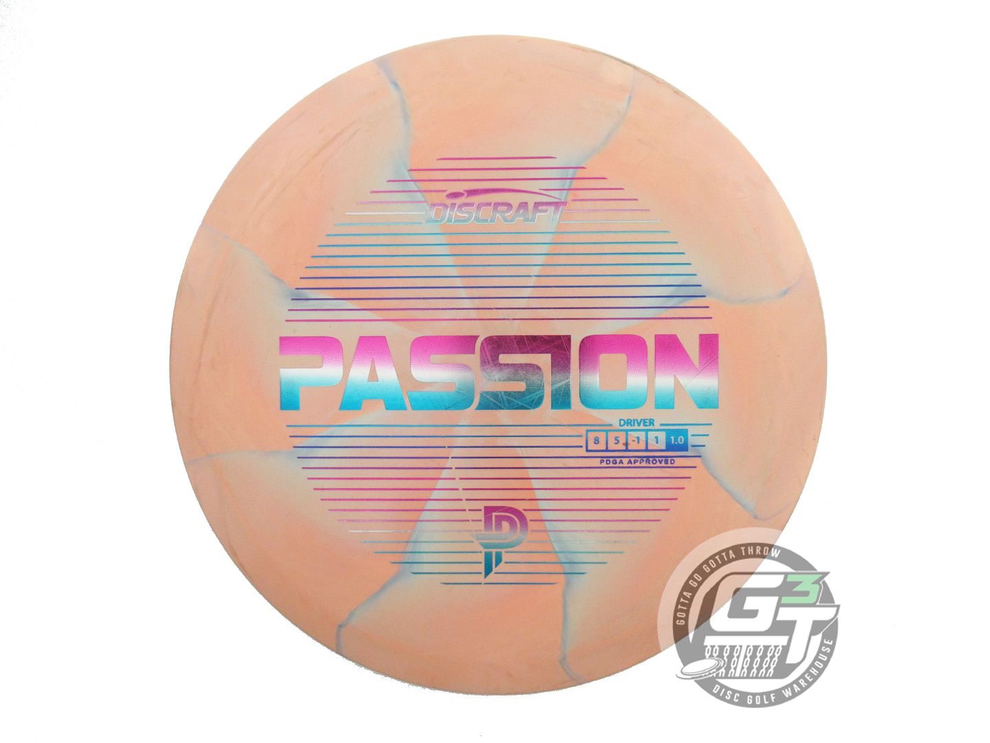 USED Discraft [PIERCE] ESP Passion 176g Peach-Blue Miami Foil Driver Golf Disc