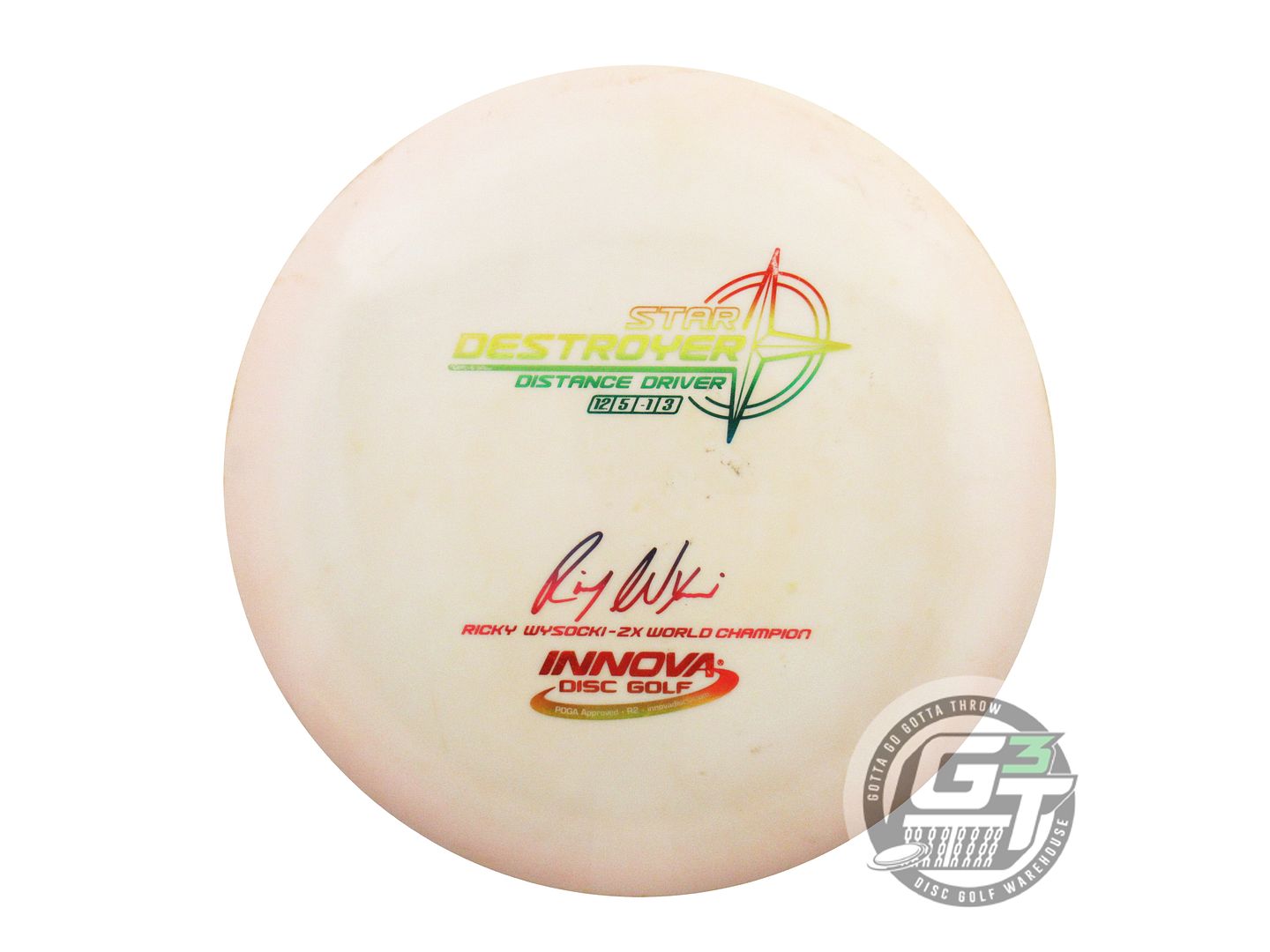 USED Innova [WYSOCKI] Star Destroyer 174g Cream Rasta Foil Driver Golf Disc