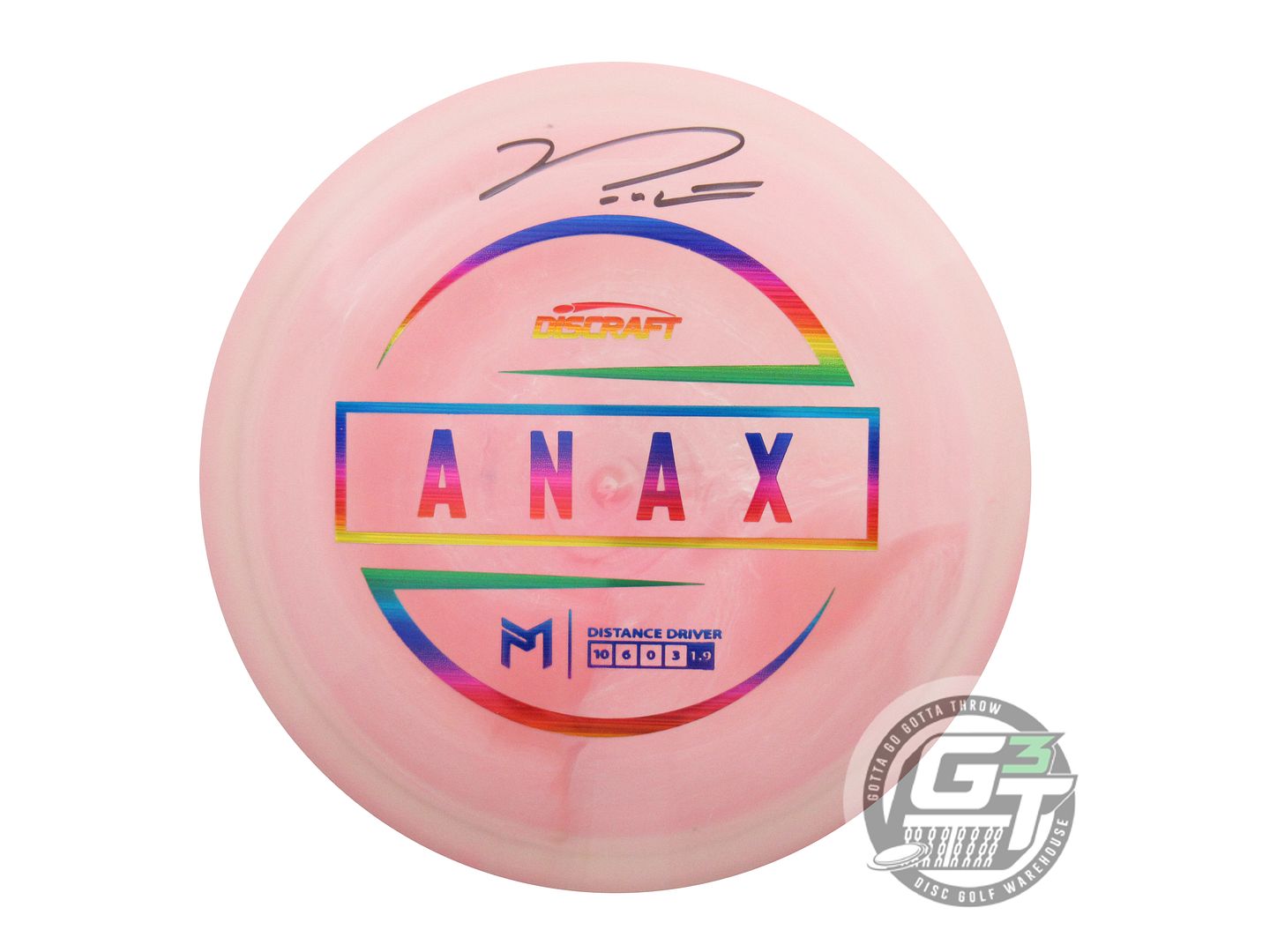 NOS Discraft [McBETH] SIGNED ESP Anax 176g Pink-Peach Driver Golf Disc