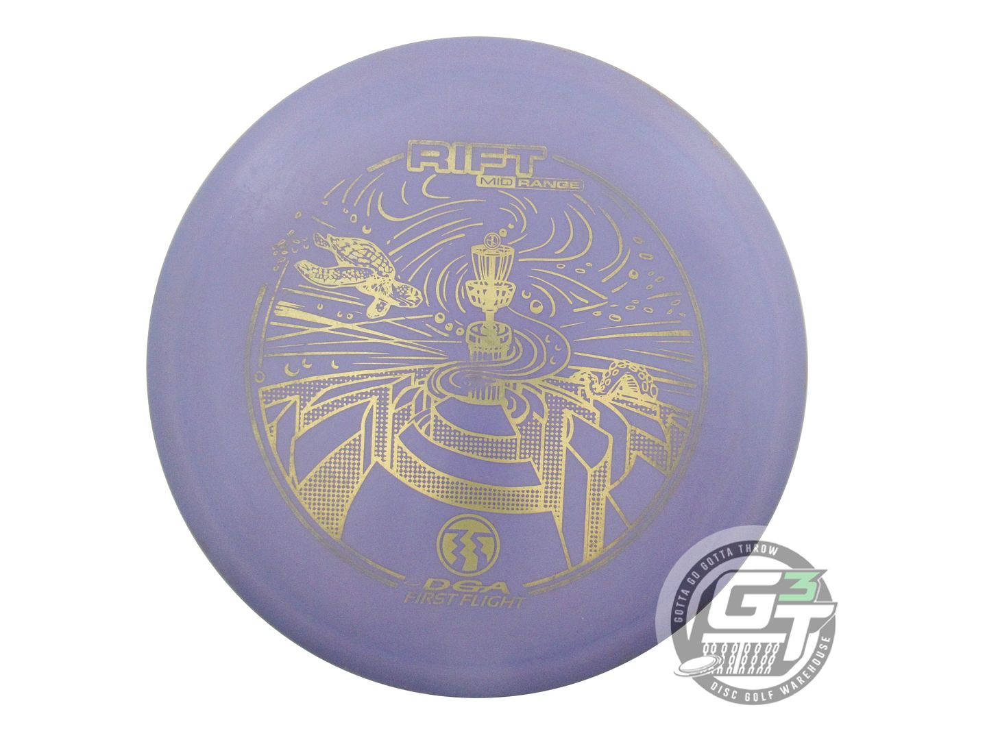 USED DGA FIRST RUN ProLine Rift 172g Purple Gold Foil Midrange Golf Disc