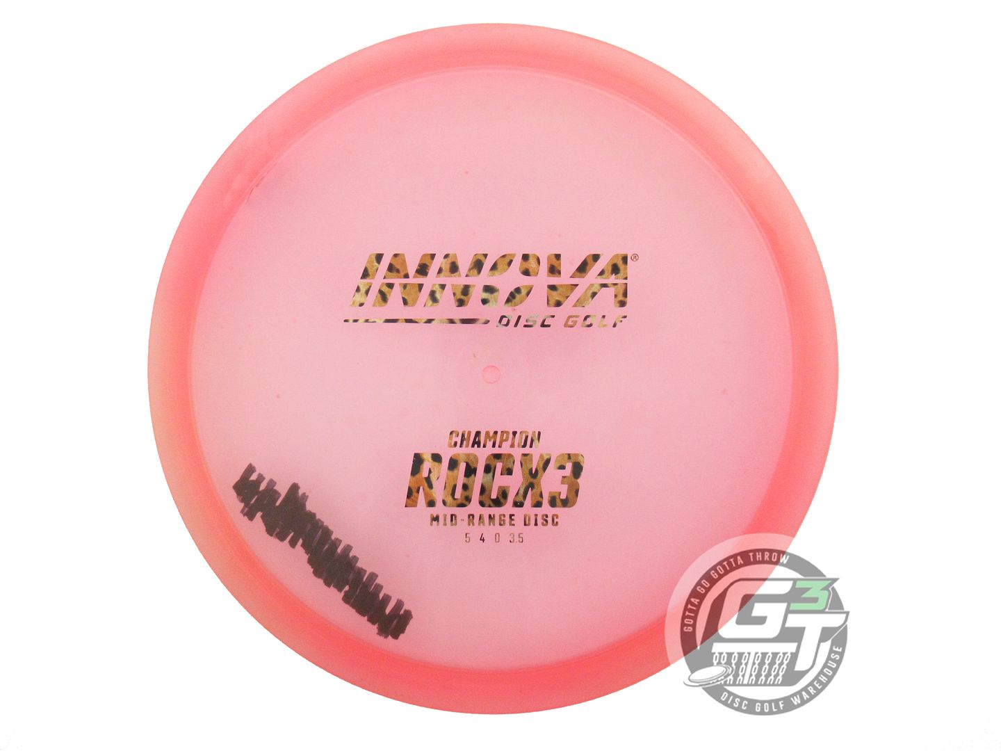 USED Innova Champion RocX3 180g Pink Cheetah Foil Midrange Golf Disc